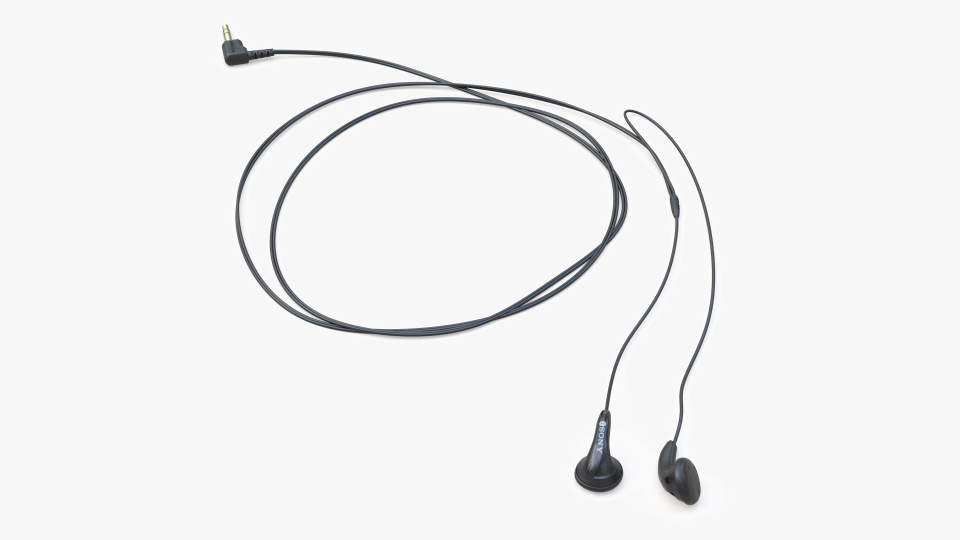 Sony Vintage In-Ear Headphones Rolled 3D