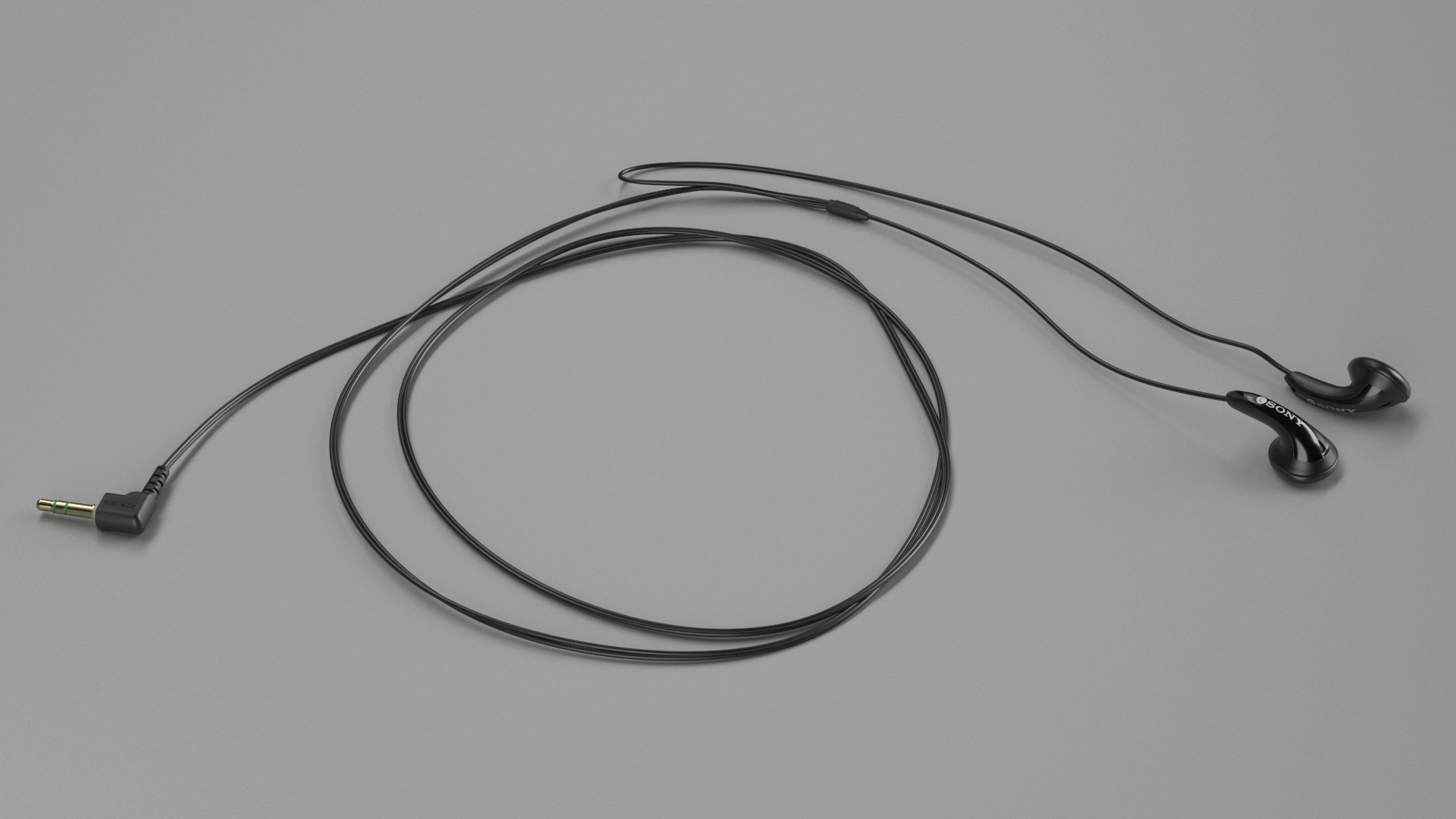 Sony Vintage In-Ear Headphones Rolled 3D
