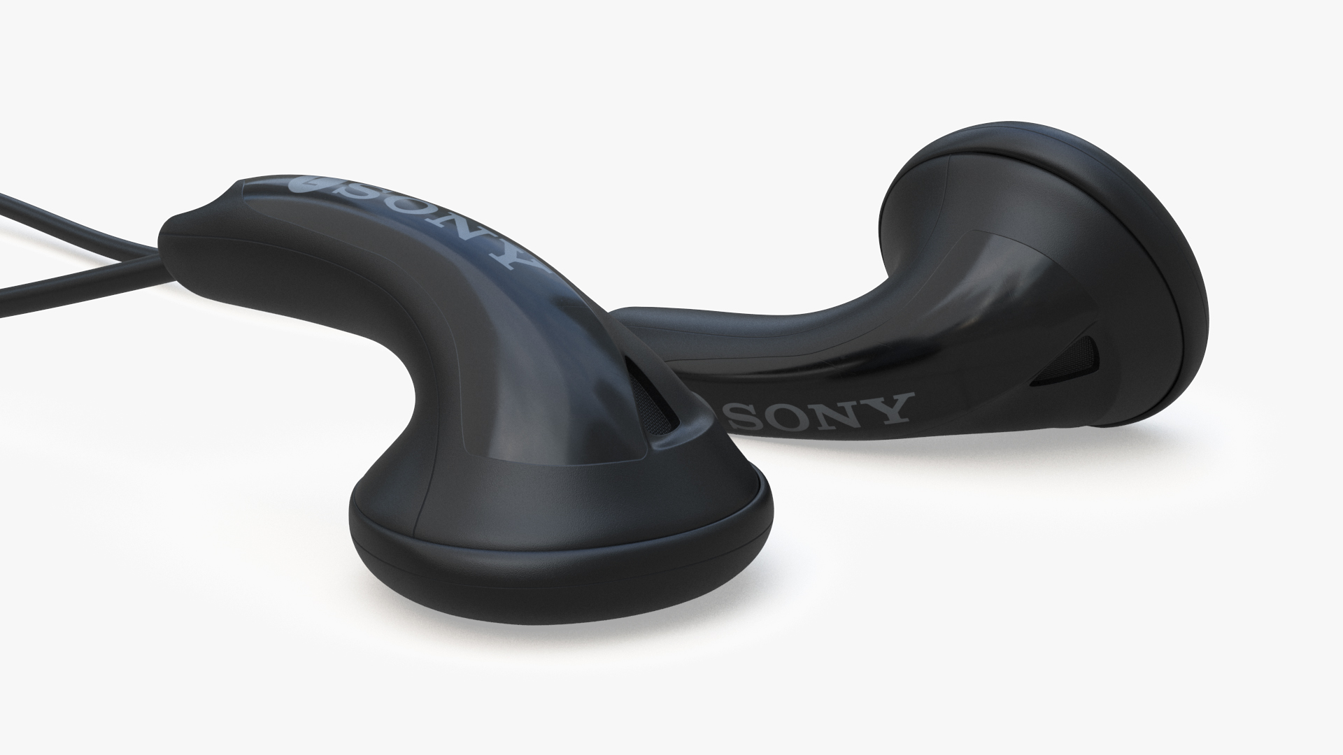 Sony Vintage In-Ear Headphones Rolled 3D