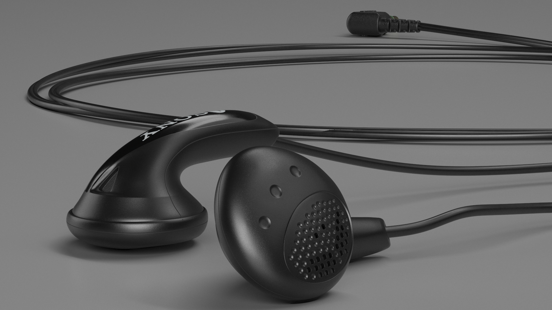 Sony Vintage In-Ear Headphones Rolled 3D
