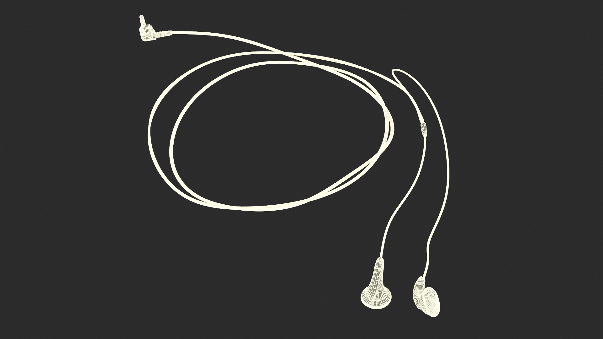 Sony Vintage In-Ear Headphones Rolled 3D
