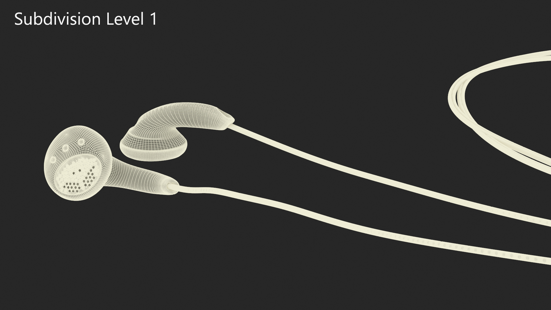 Sony Vintage In-Ear Headphones Rolled 3D