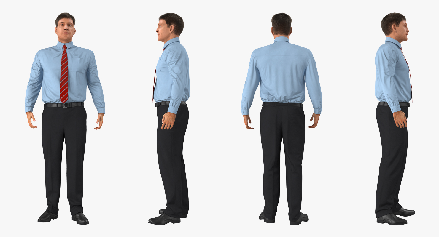Office Worker Standing Pose 3D