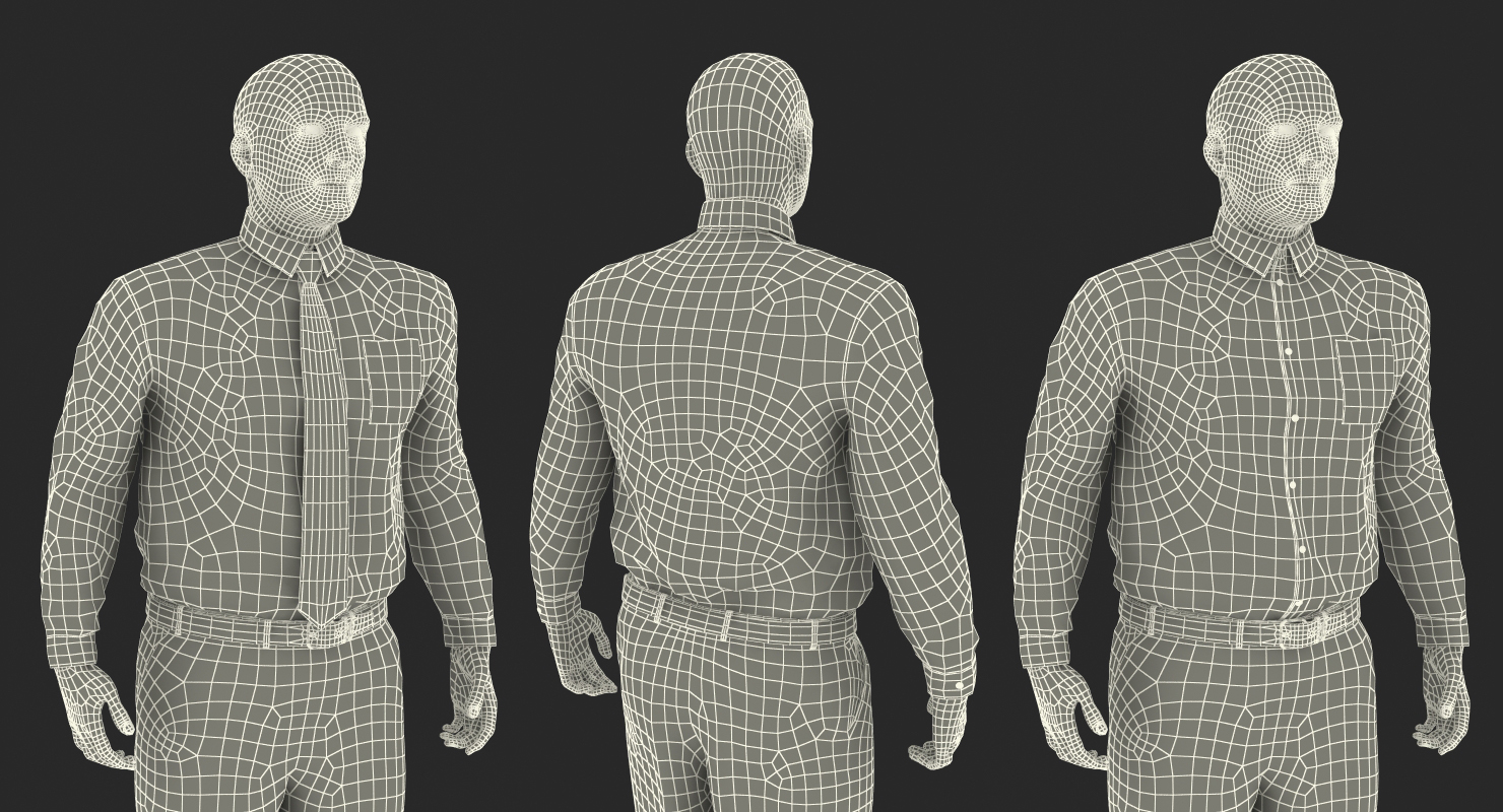 Office Worker Standing Pose 3D