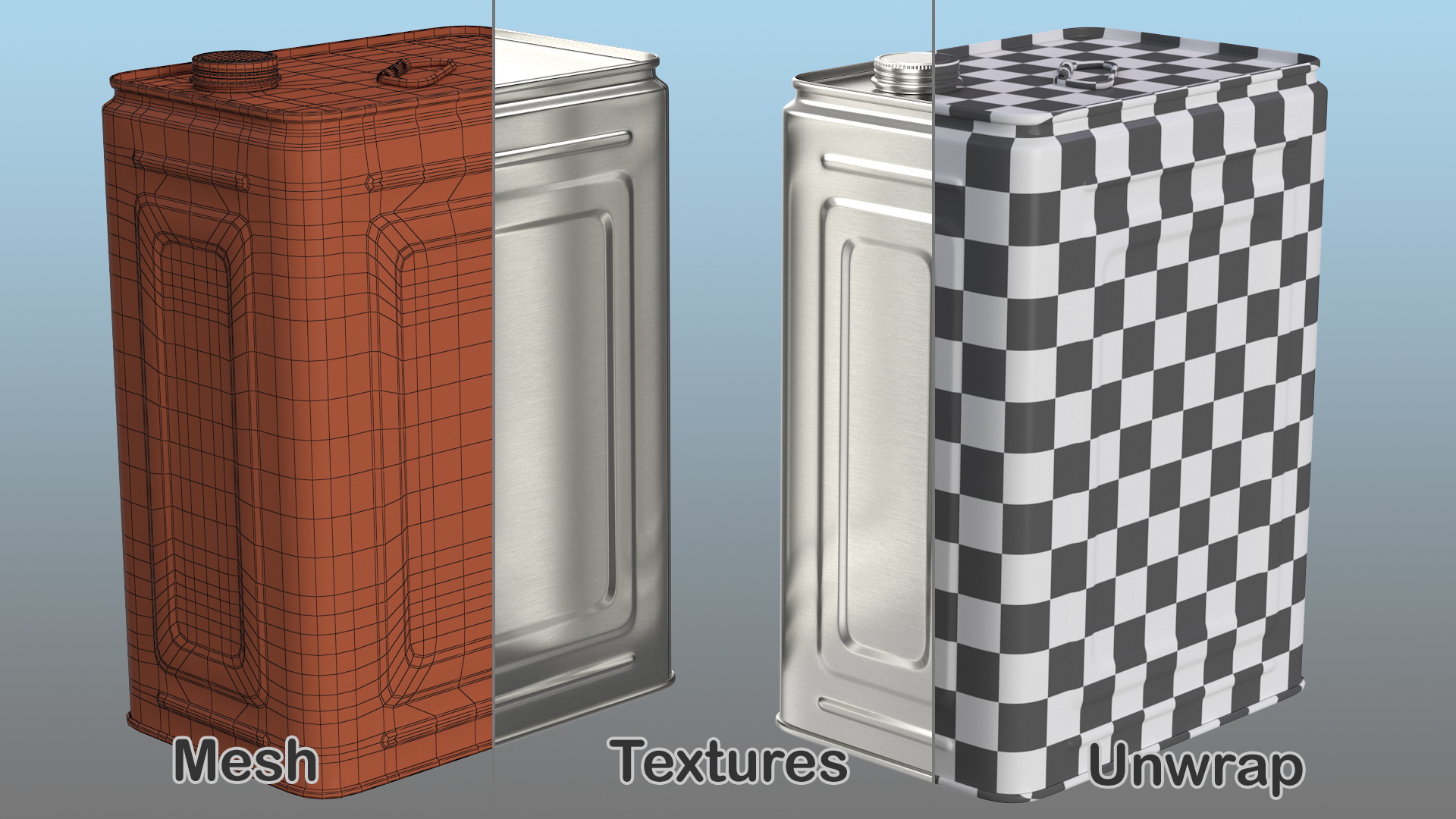 3D Olive Oil Metal Can 10L model