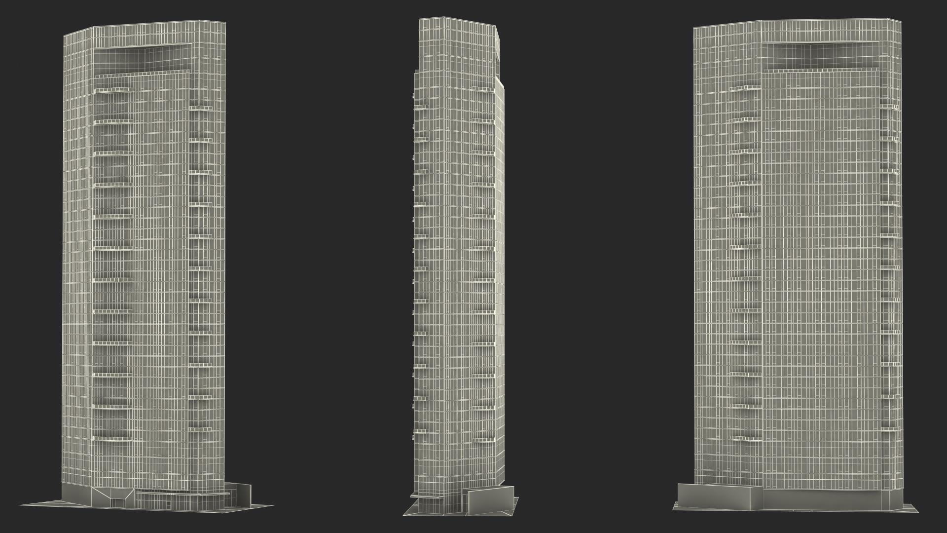 3D model Summit NYC Building Night