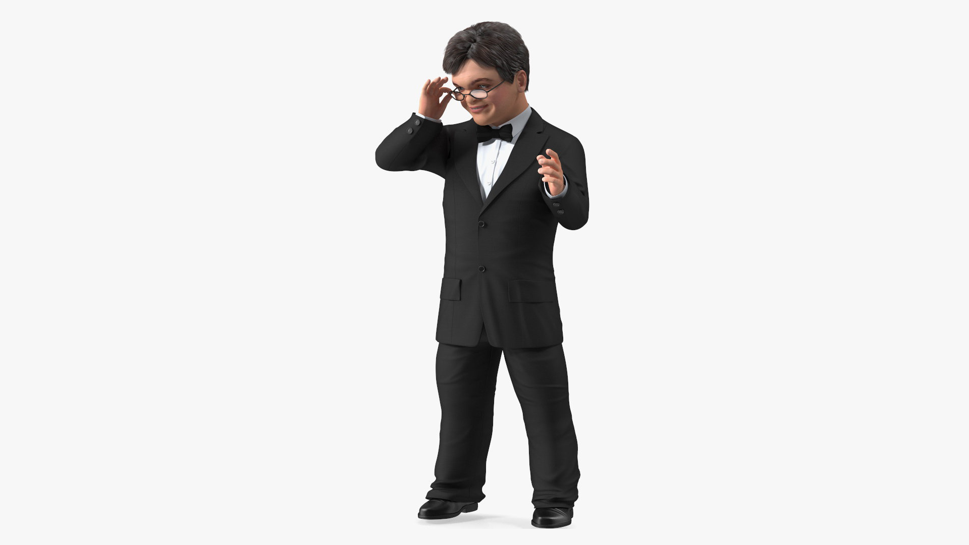 3D model Character Dwarf Man Wearing Formal Suit Rigged for Maya