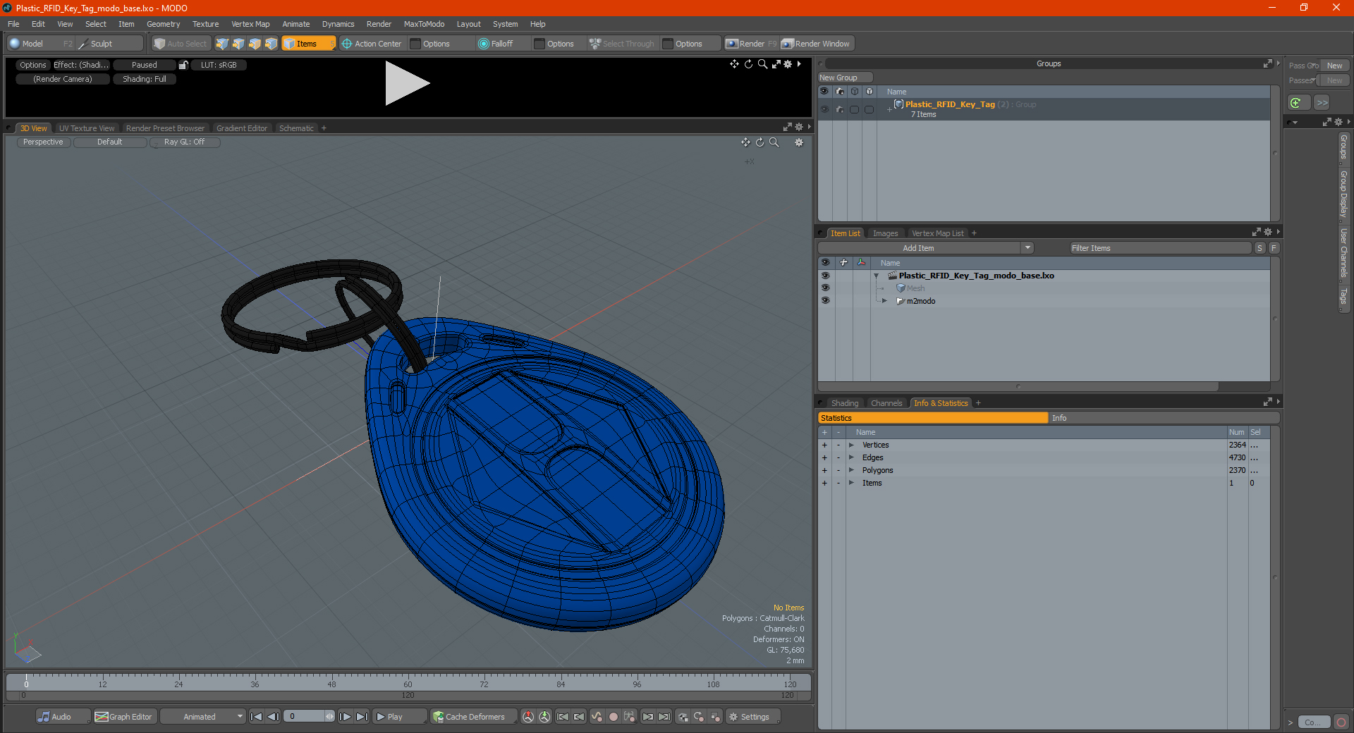 3D model Plastic RFID Key Tag
