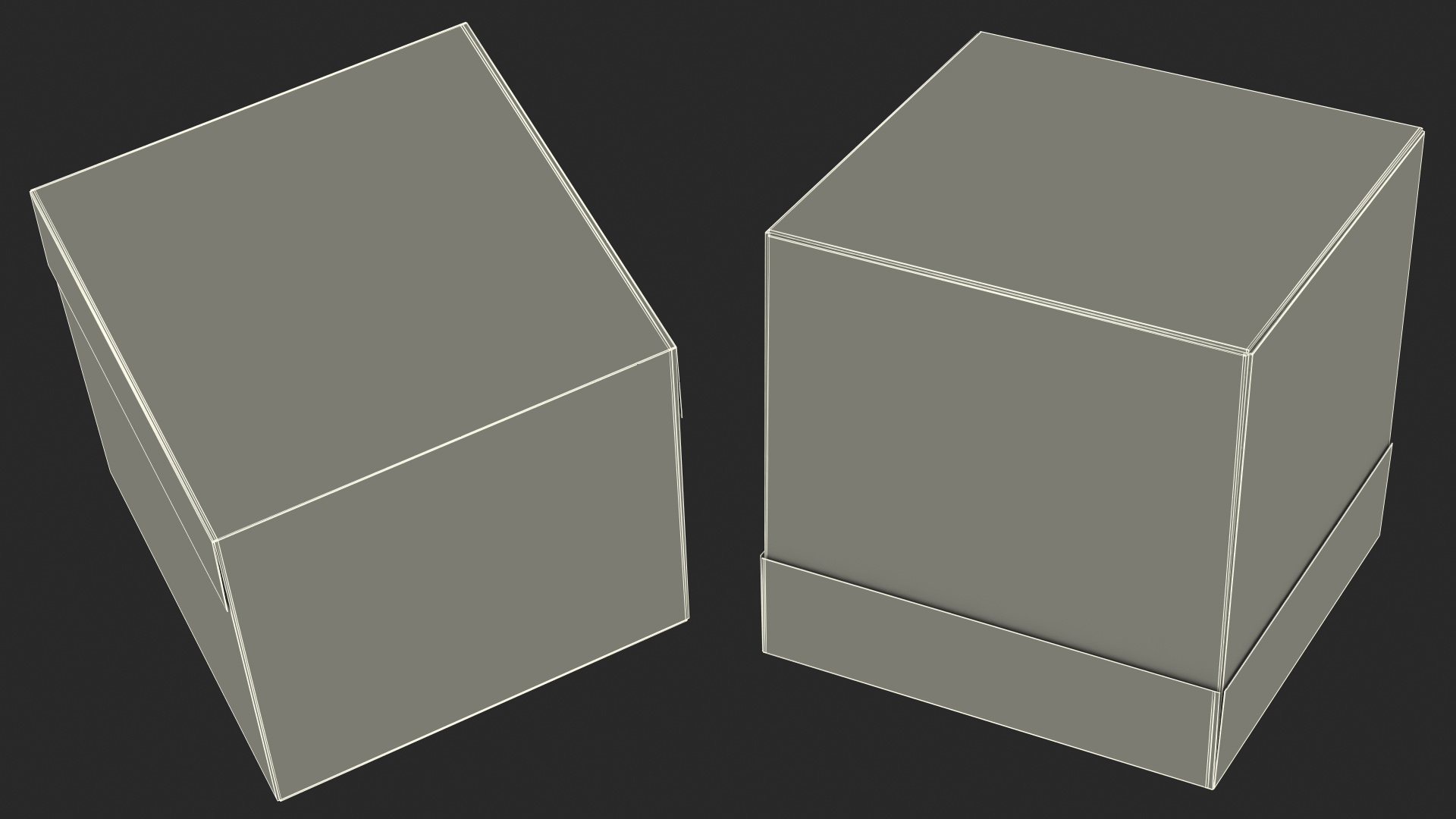 Black Cardboard Gift Box 3D model