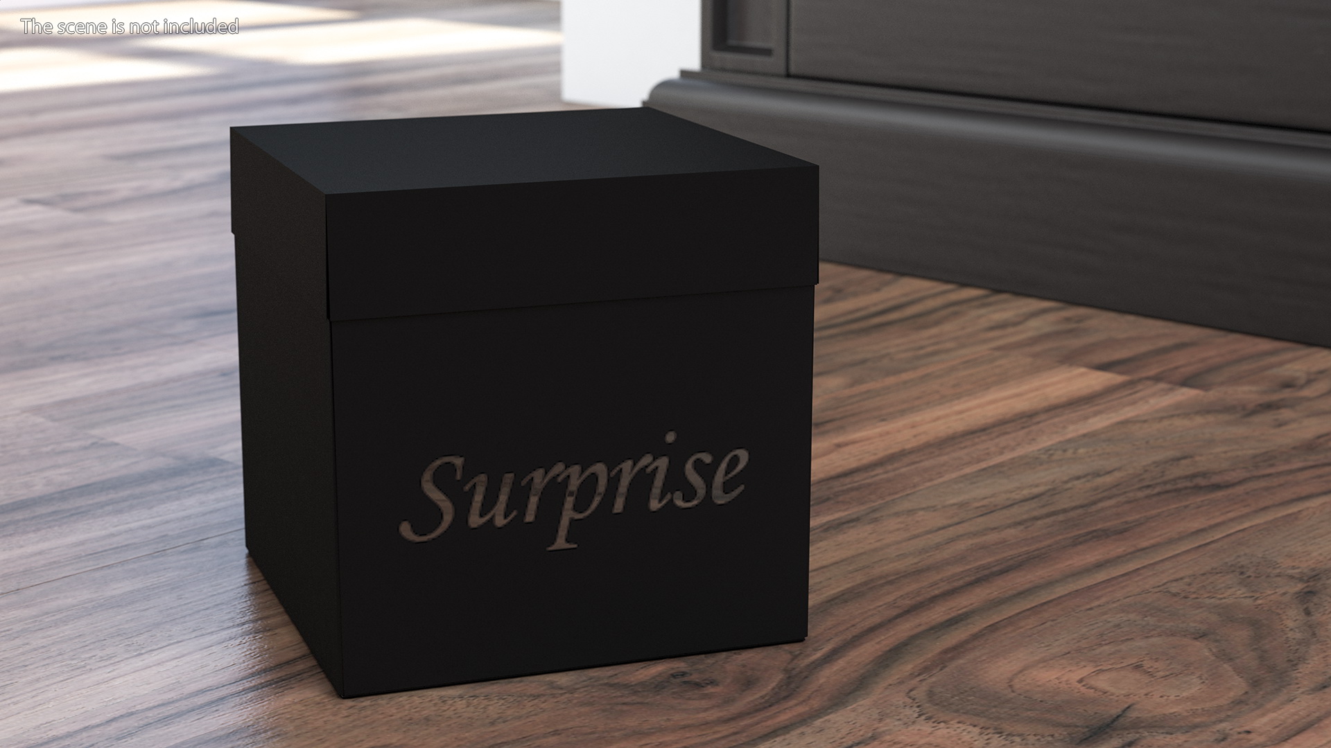 Black Cardboard Gift Box 3D model
