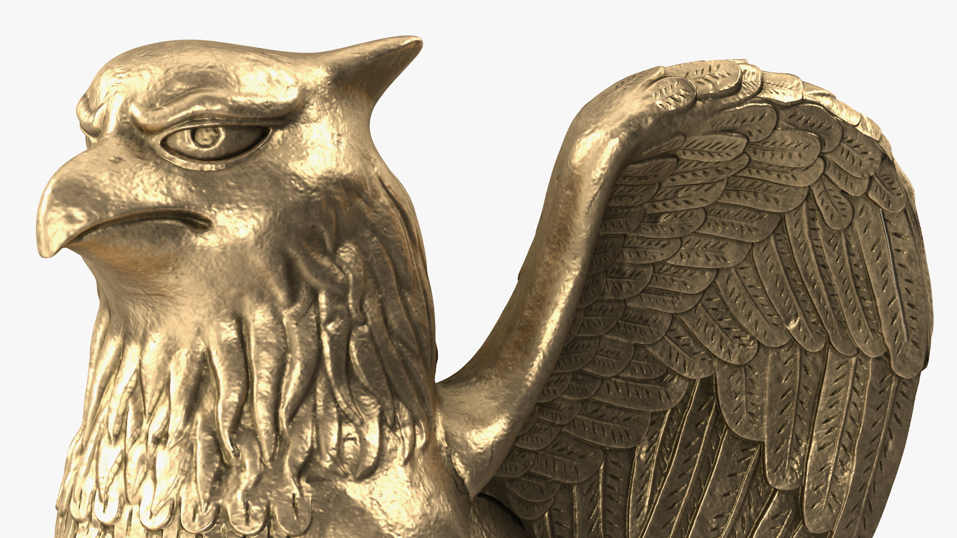 Griffin Statue Gold 3D model