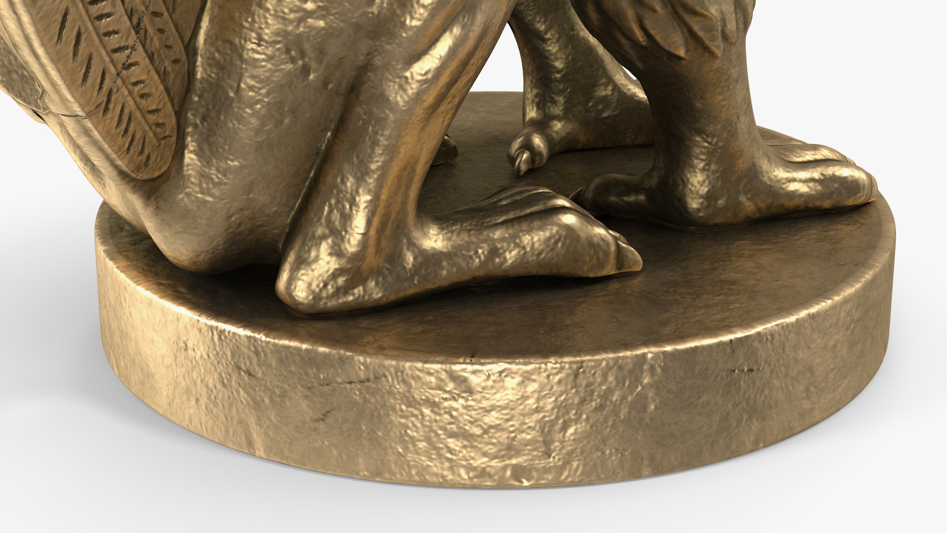 Griffin Statue Gold 3D model