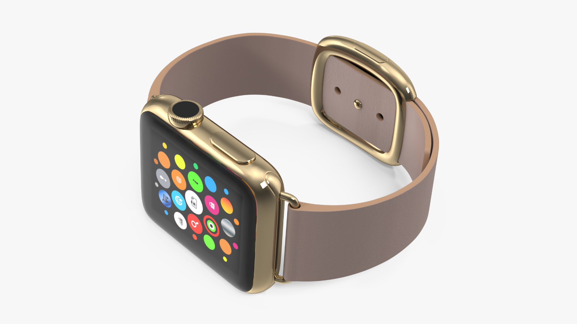 3D Apple Smart Watch with Leather Strap
