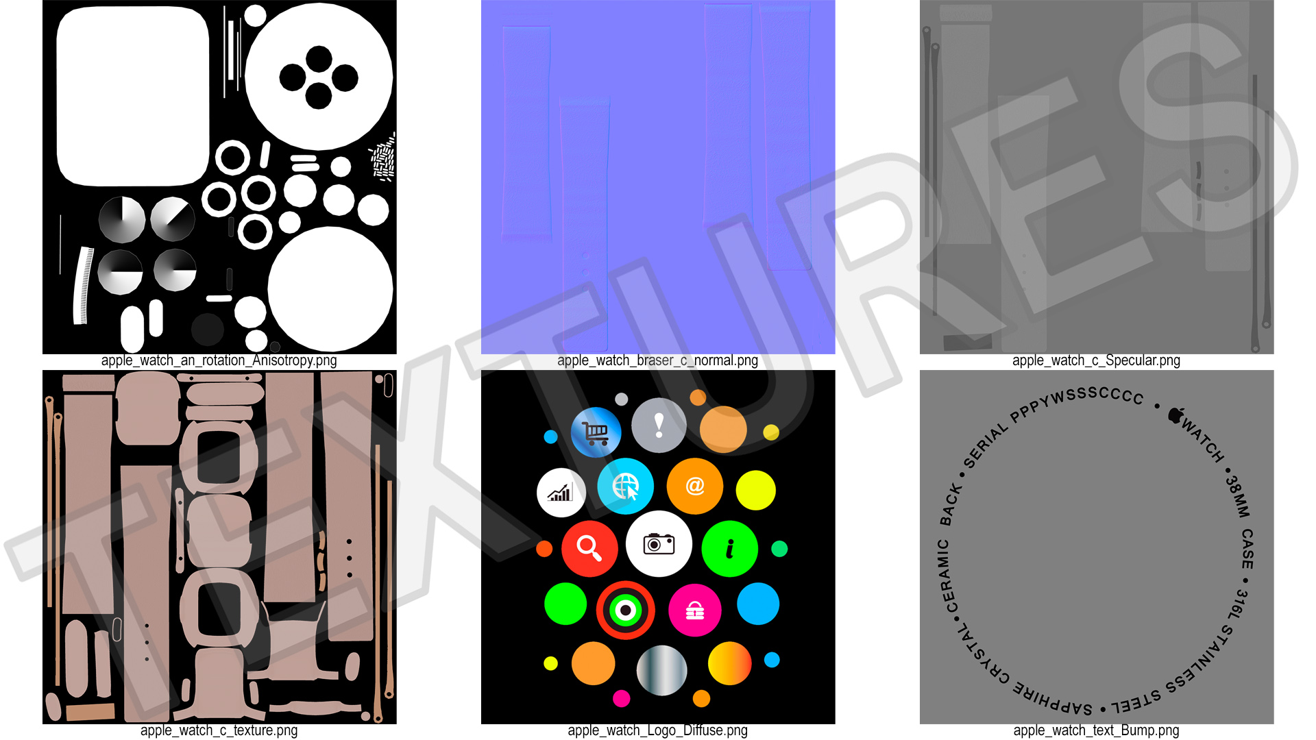 3D Apple Smart Watch with Leather Strap