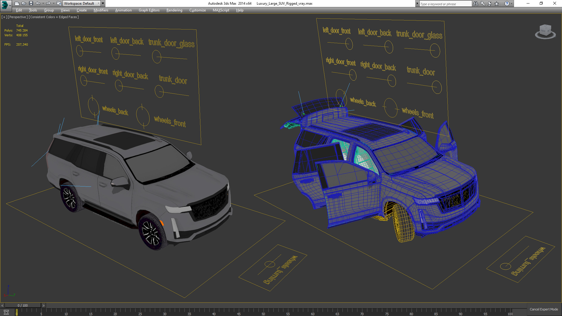 3D Luxury Large SUV Rigged model