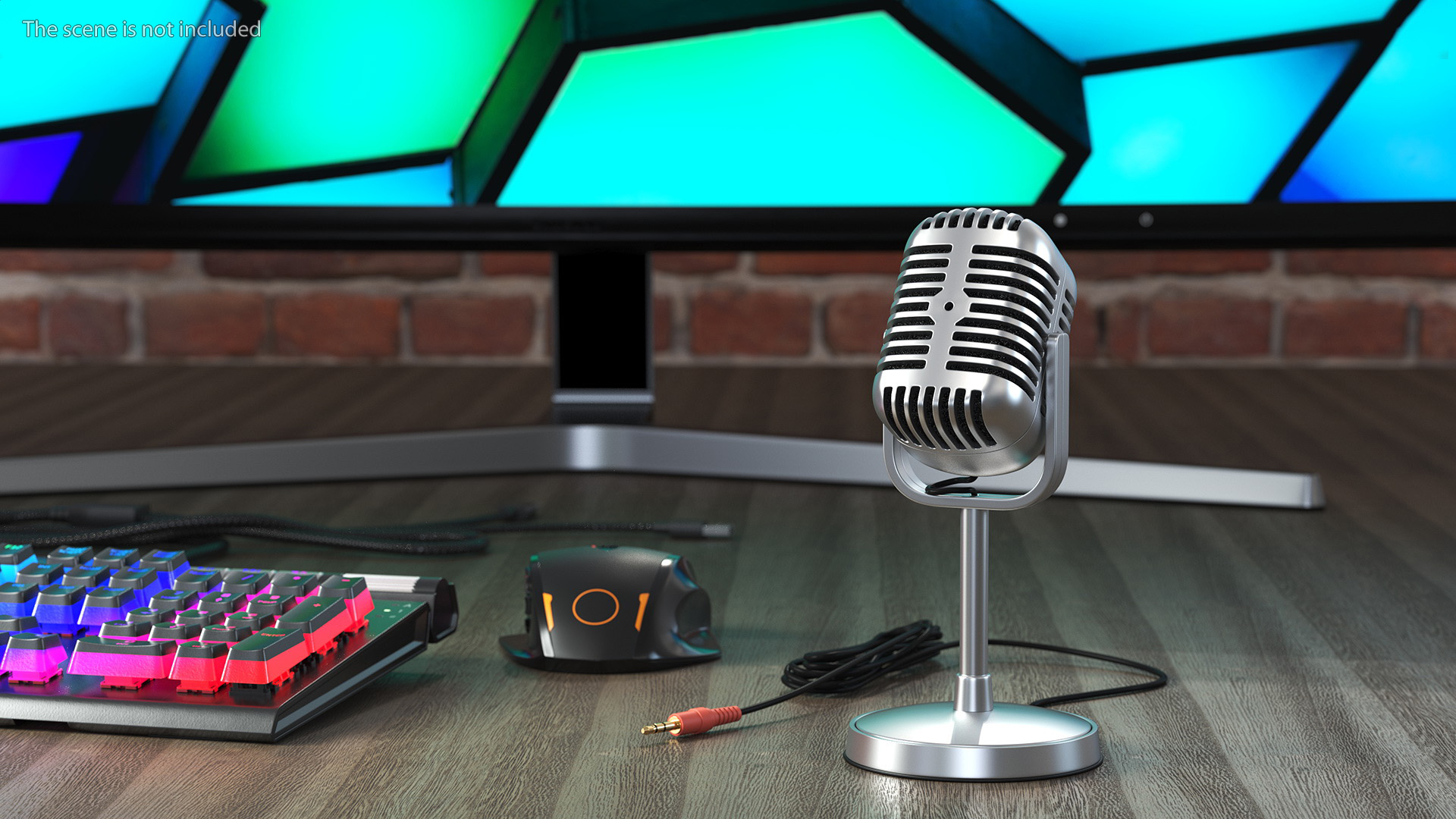 3D model Vintage Style Microphone with Stand