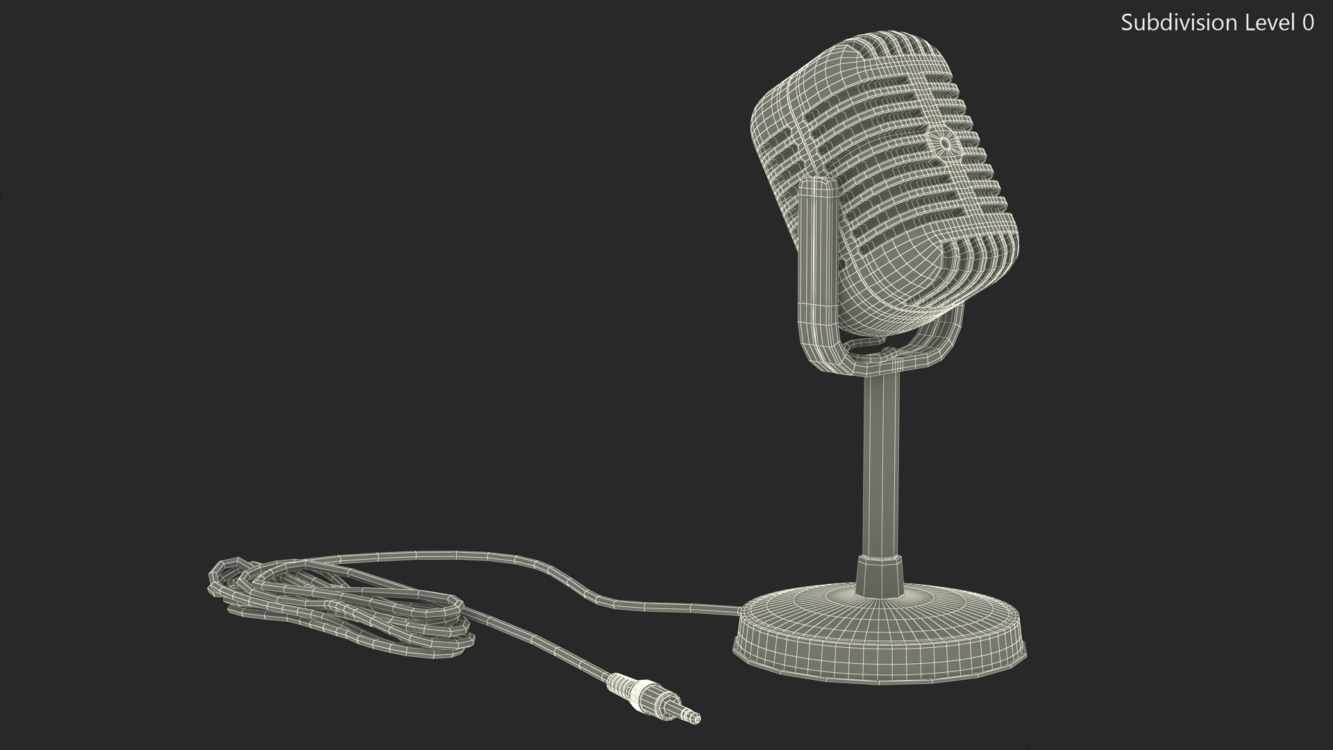 3D model Vintage Style Microphone with Stand
