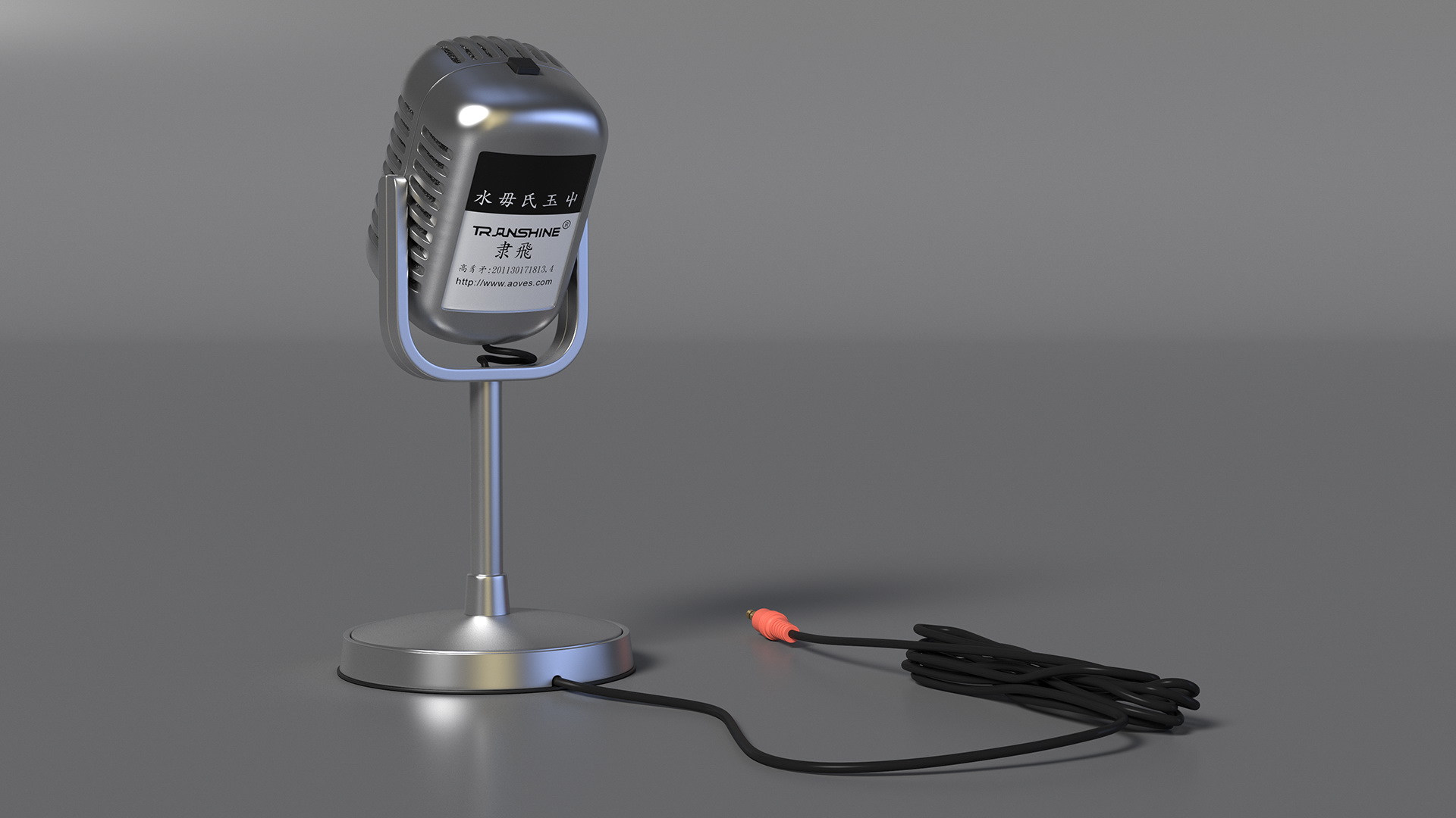 3D model Vintage Style Microphone with Stand
