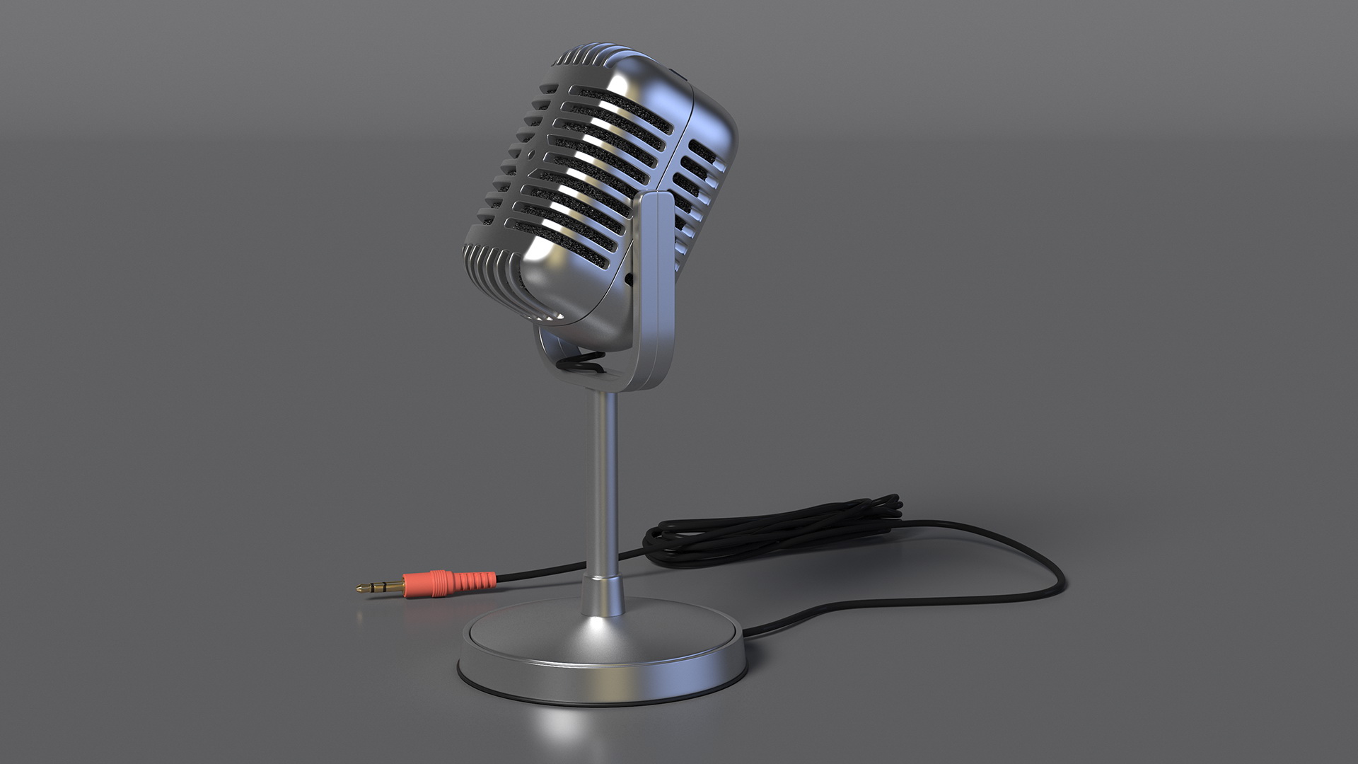 3D model Vintage Style Microphone with Stand