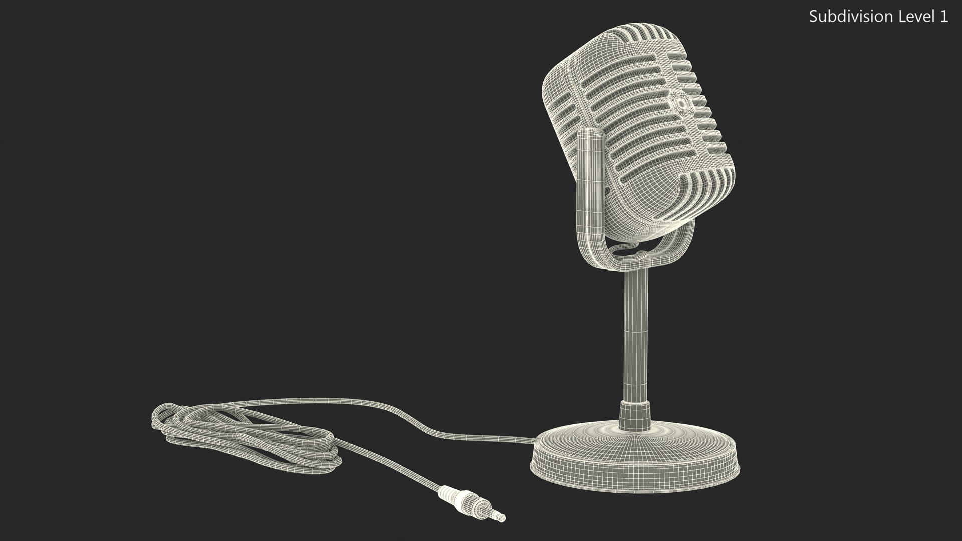 3D model Vintage Style Microphone with Stand