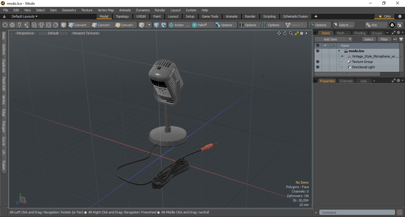 3D model Vintage Style Microphone with Stand