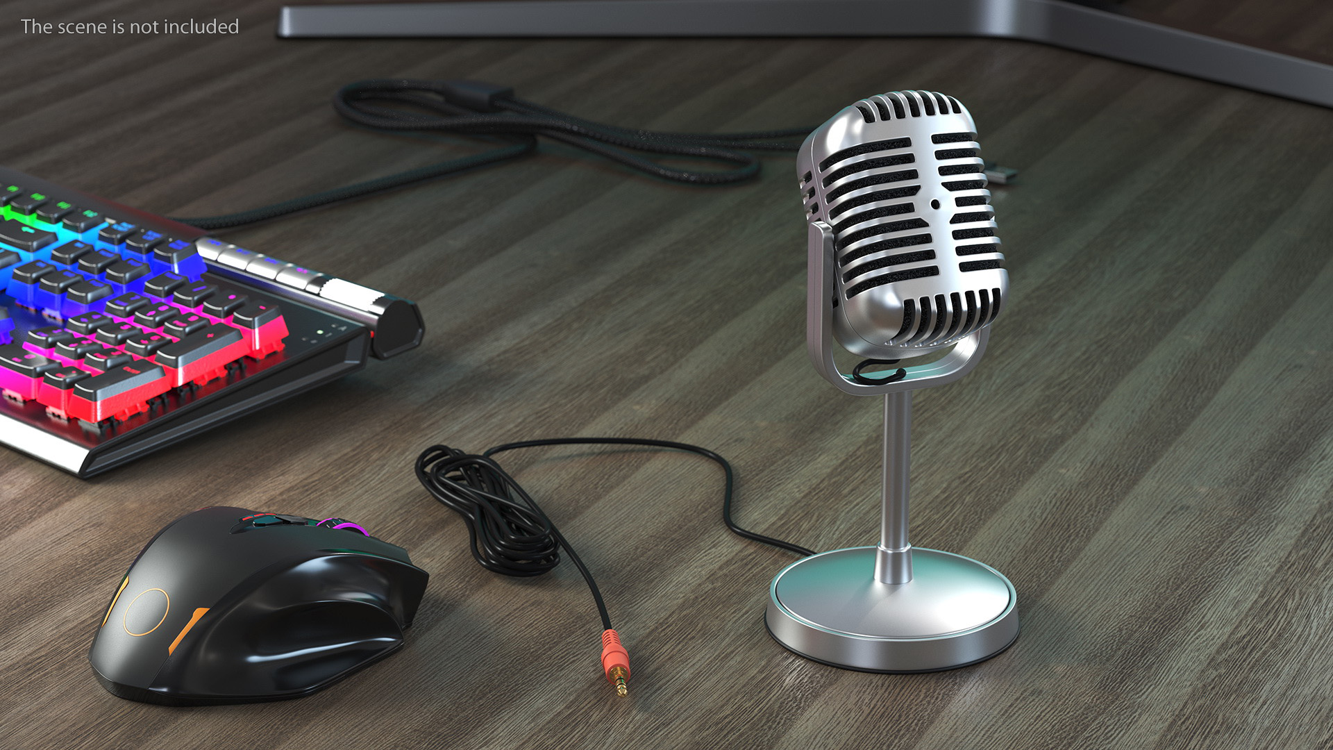 3D model Vintage Style Microphone with Stand