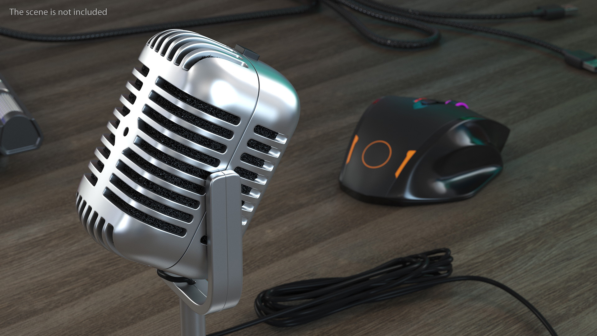 3D model Vintage Style Microphone with Stand