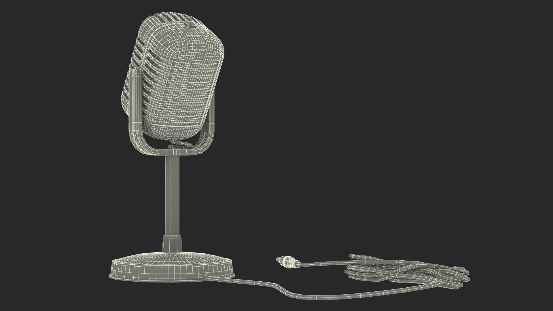 3D model Vintage Style Microphone with Stand