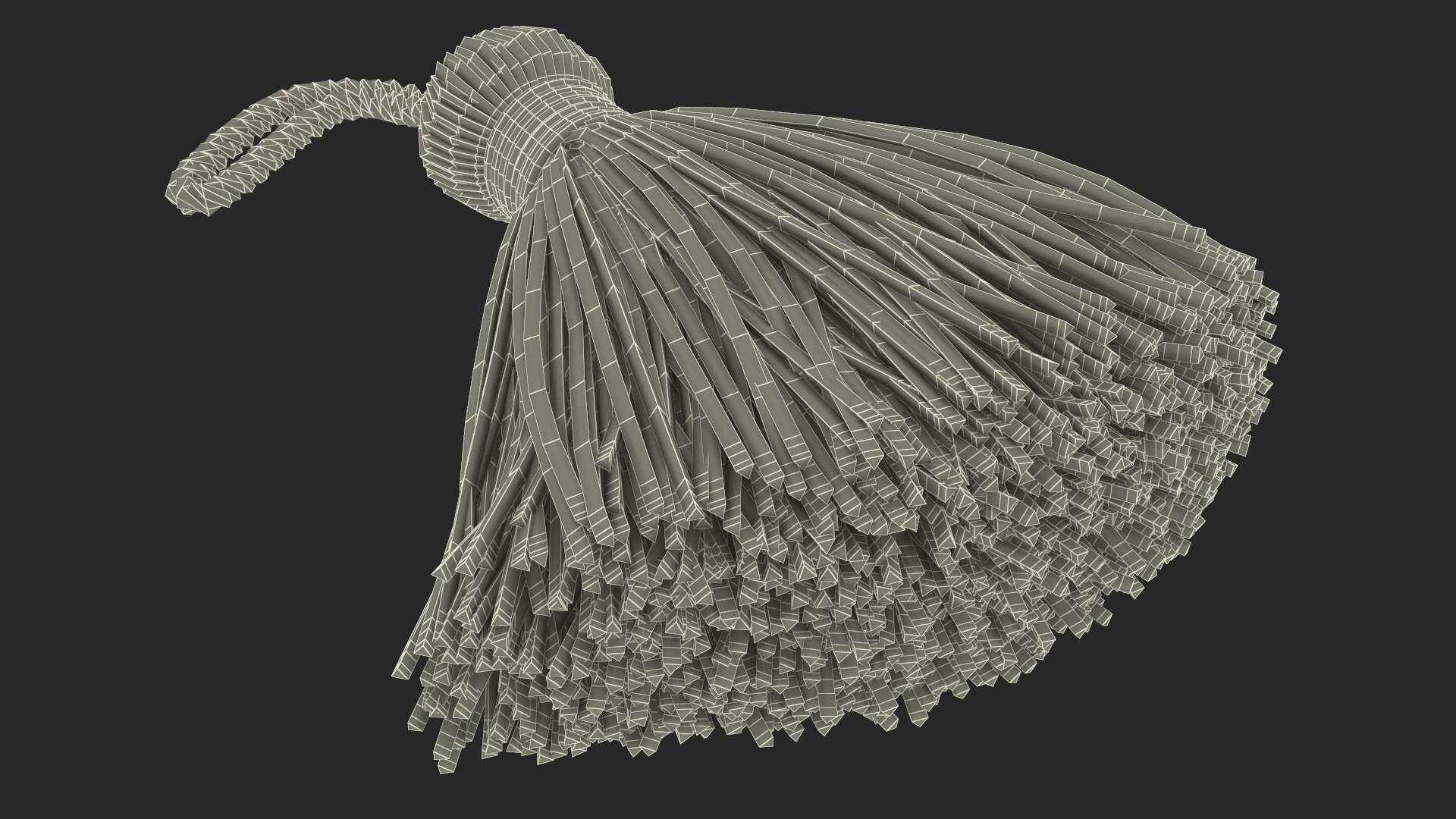 Woolen Yarn Multicolor Tassel 3D model