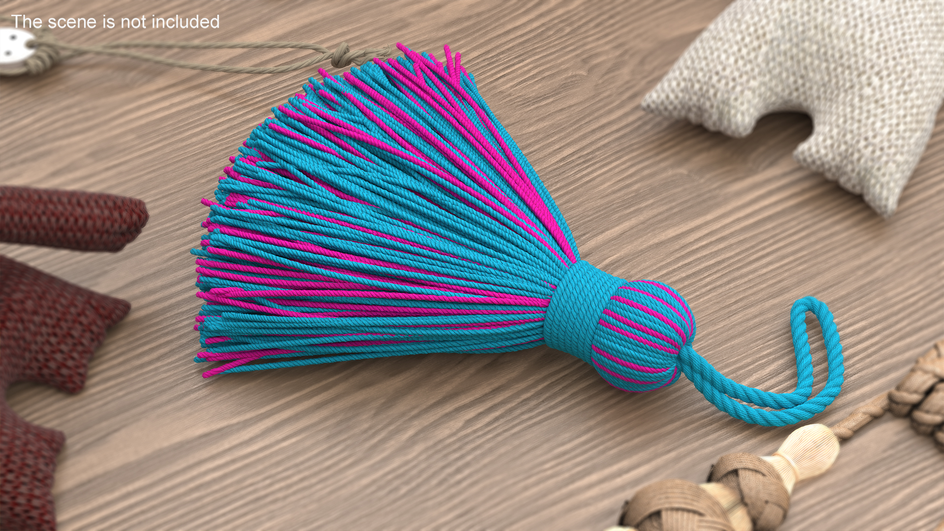 Woolen Yarn Multicolor Tassel 3D model