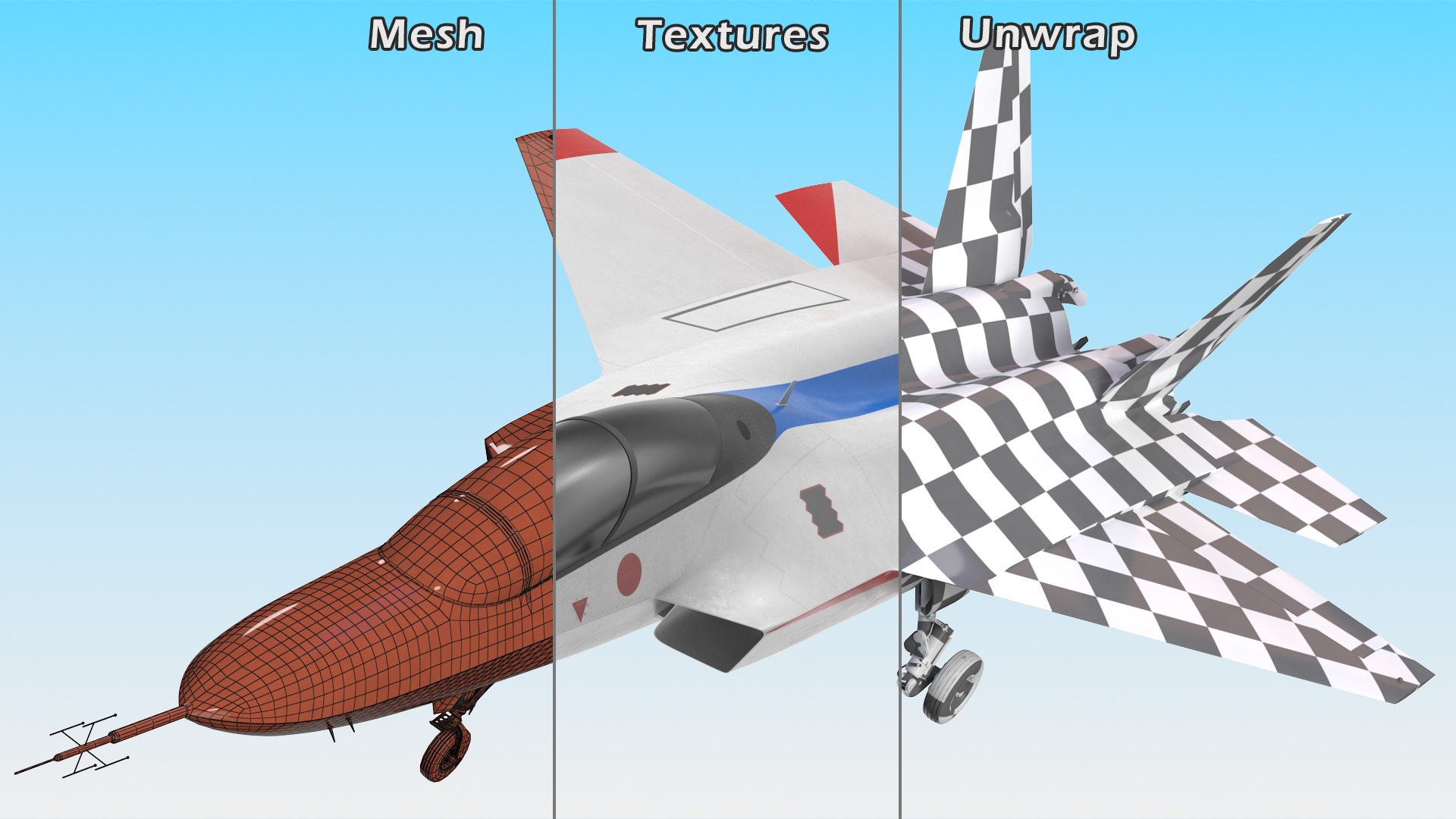 3D Mitsubishi X2 Shinshin Stealth Fighter Aircraft Exterior Only