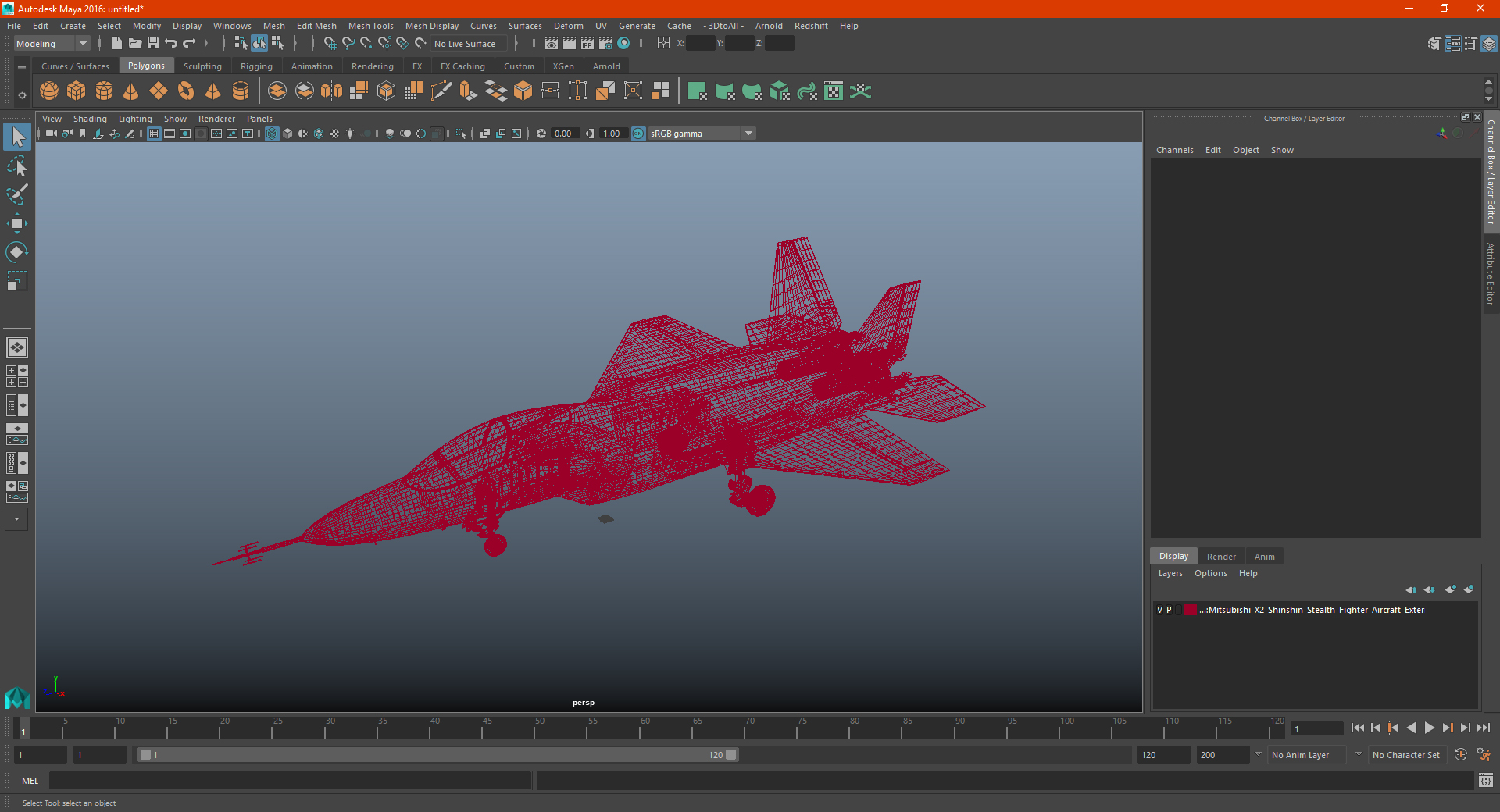 3D Mitsubishi X2 Shinshin Stealth Fighter Aircraft Exterior Only