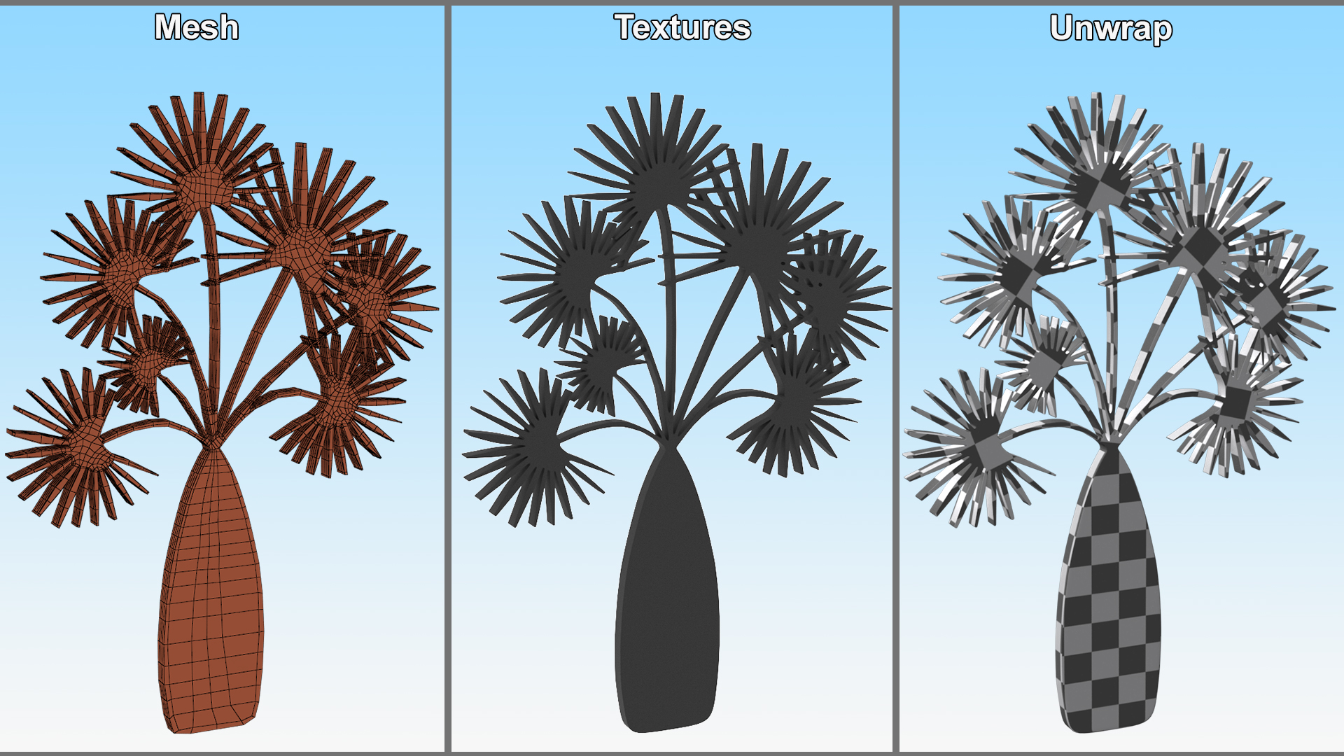 3D model Date Tree Silhouette