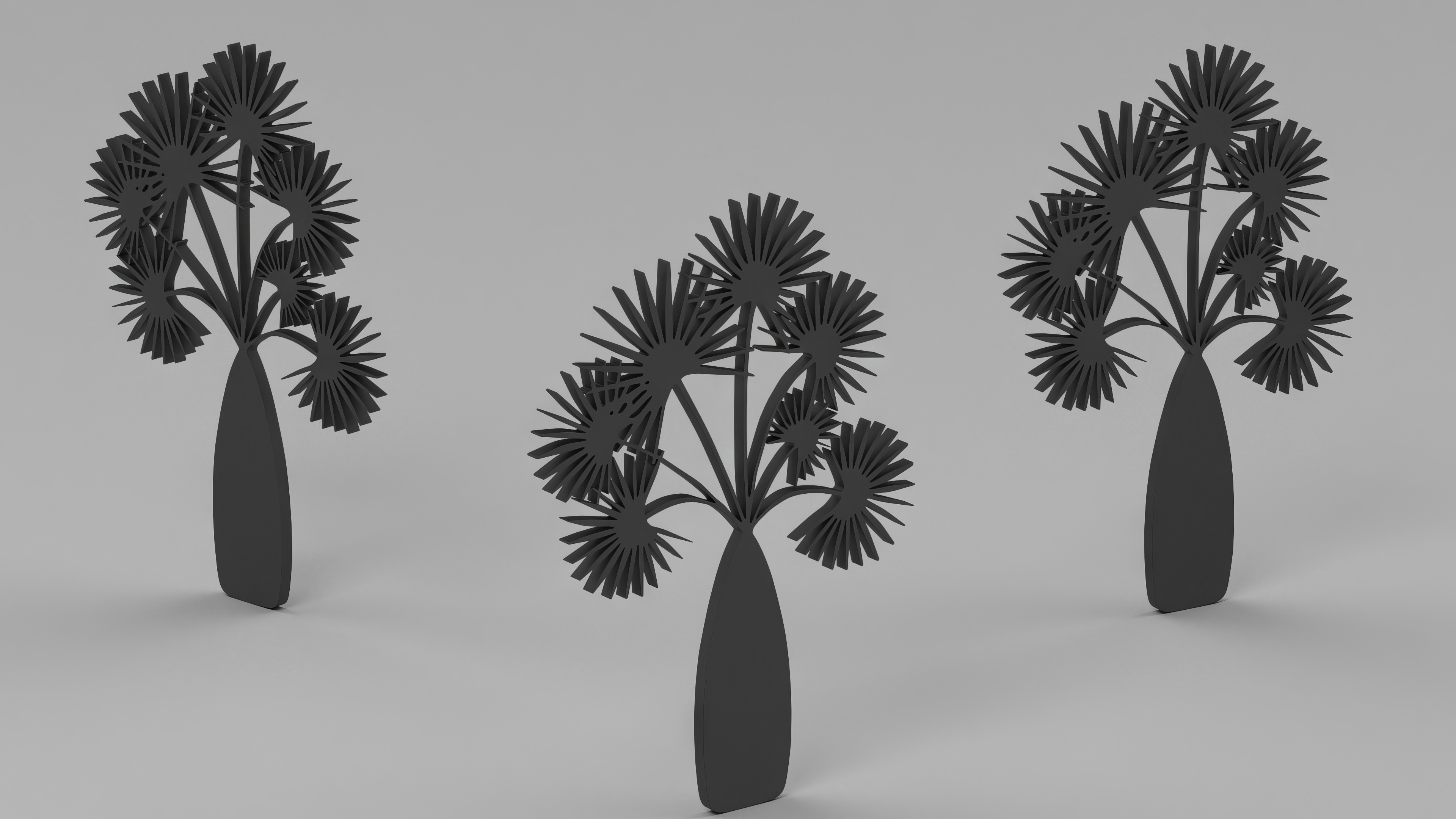 3D model Date Tree Silhouette