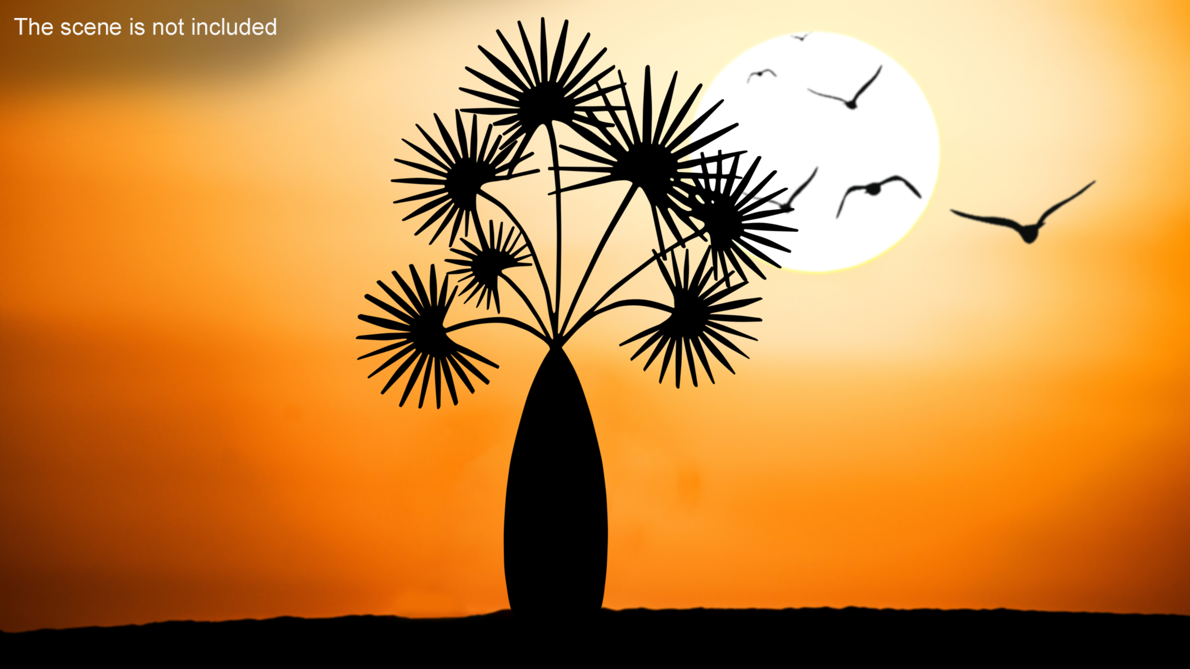3D model Date Tree Silhouette