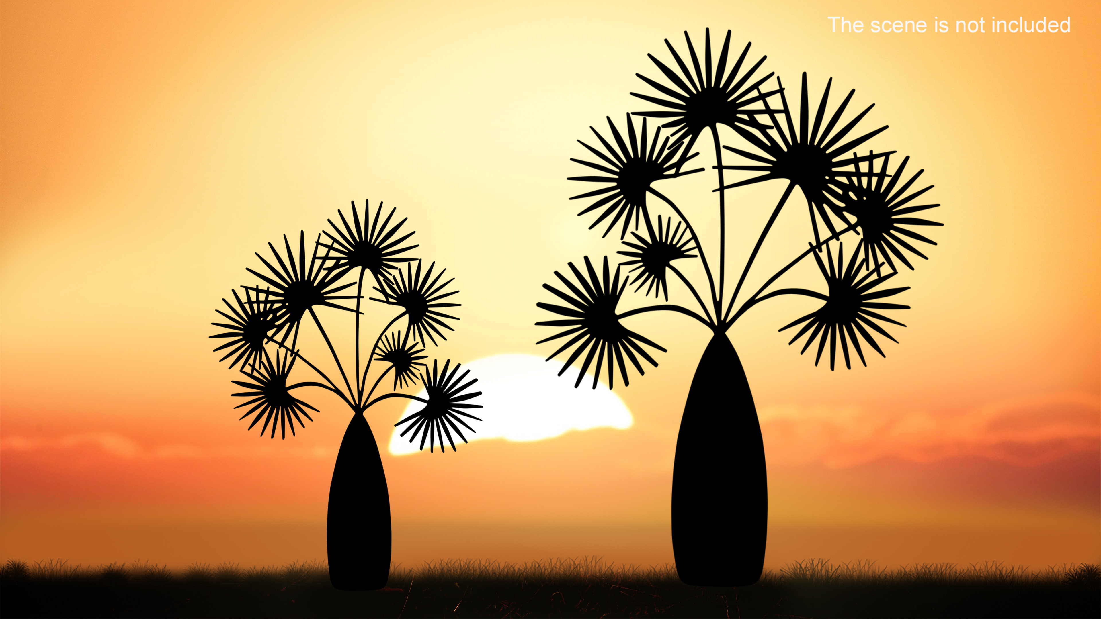 3D model Date Tree Silhouette
