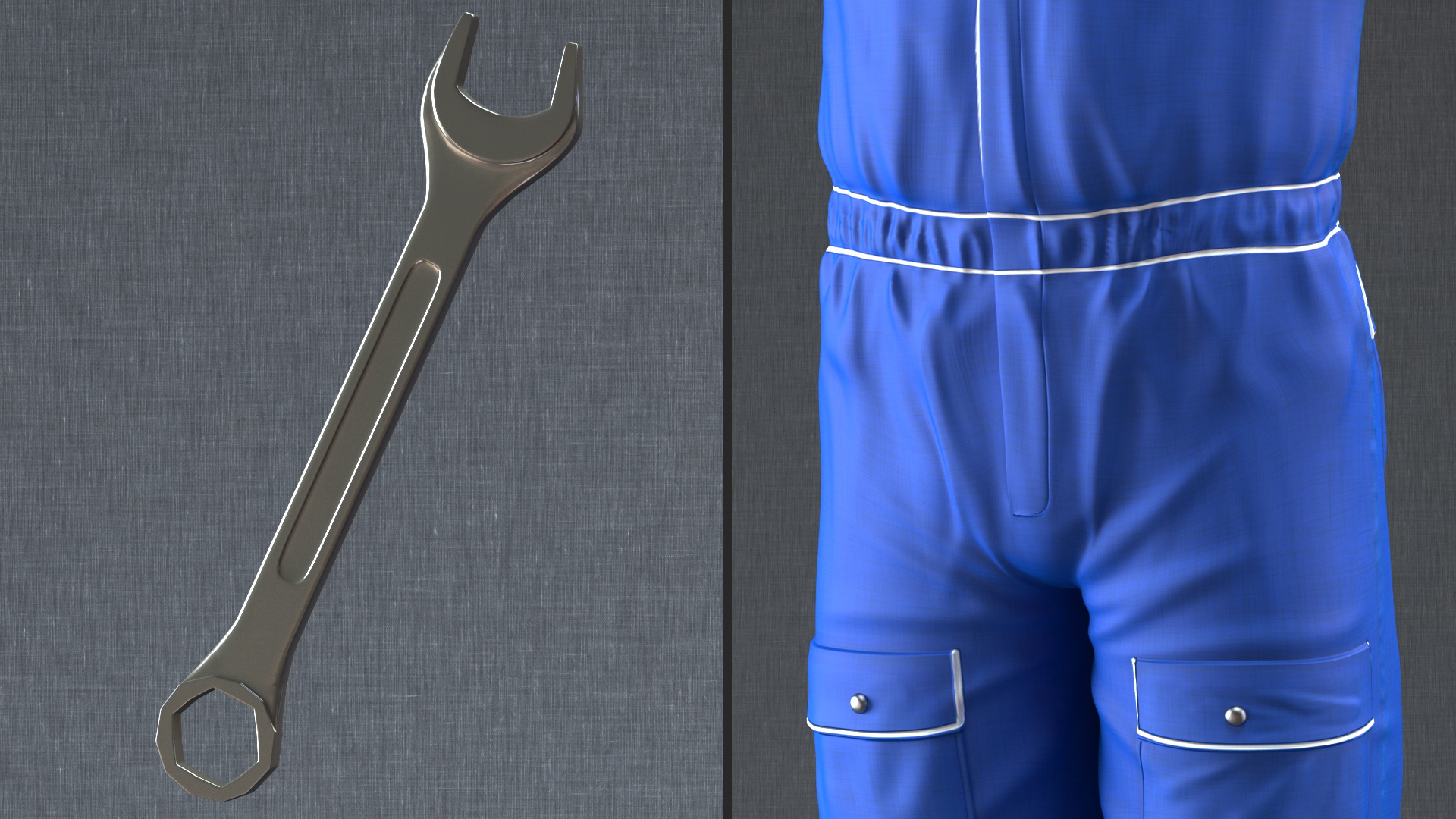 3D Dark Skin Black Auto Mechanic Rigged
