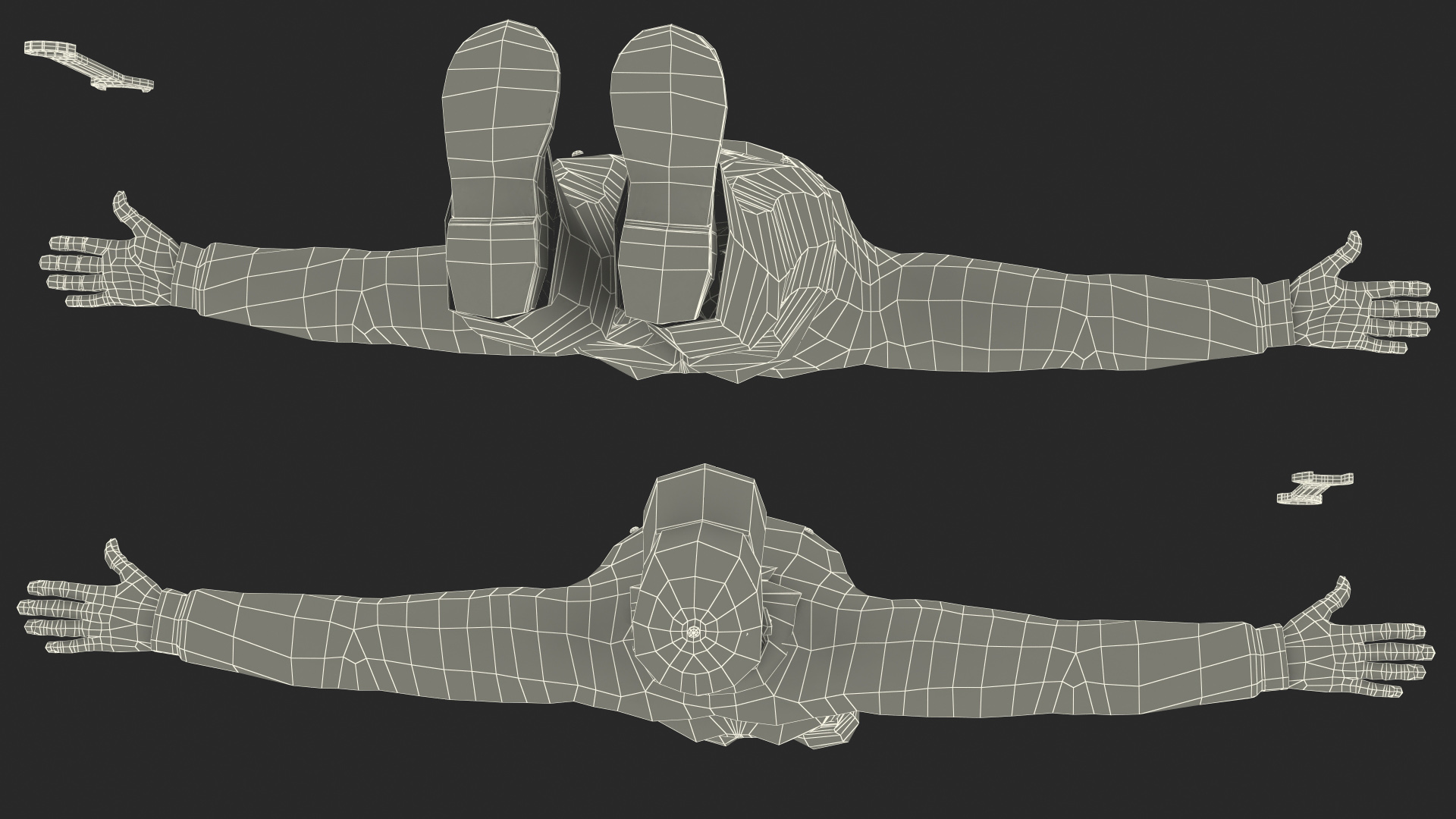 3D Dark Skin Black Auto Mechanic Rigged