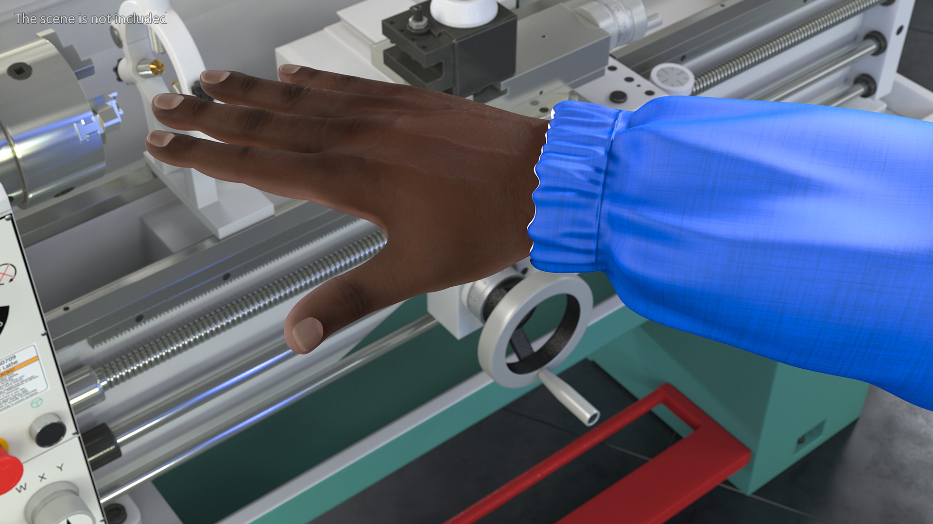 3D Dark Skin Black Auto Mechanic Rigged