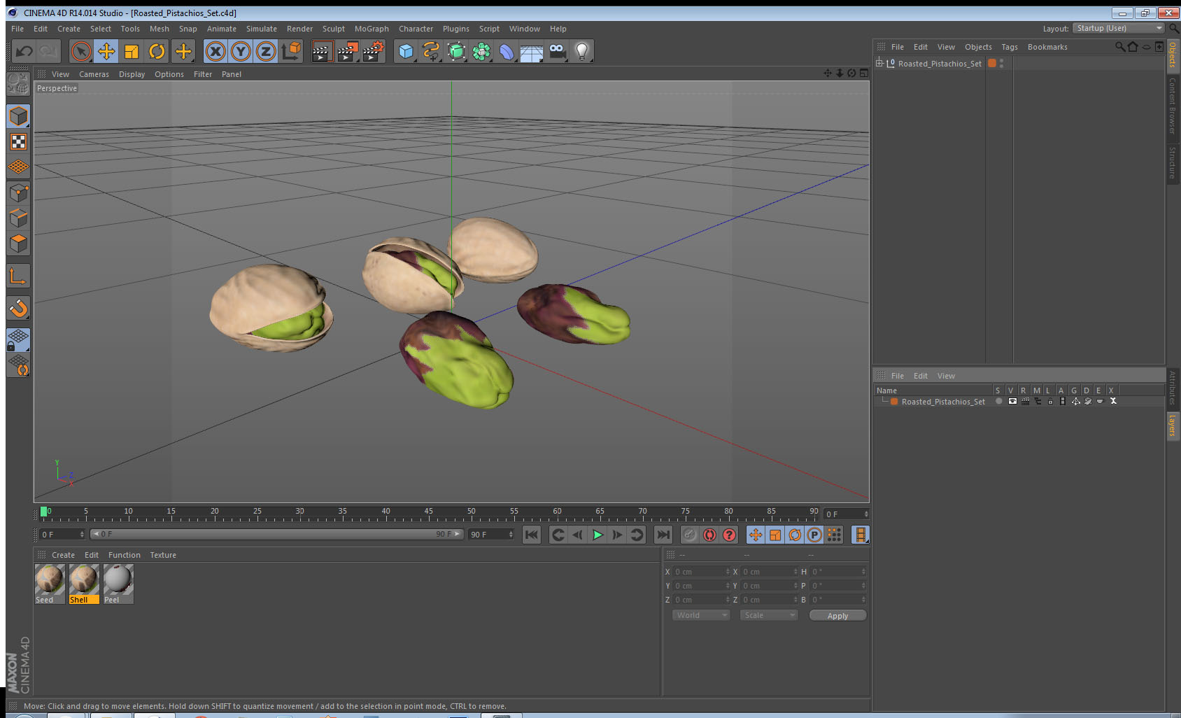 Roasted Pistachios Set 3D