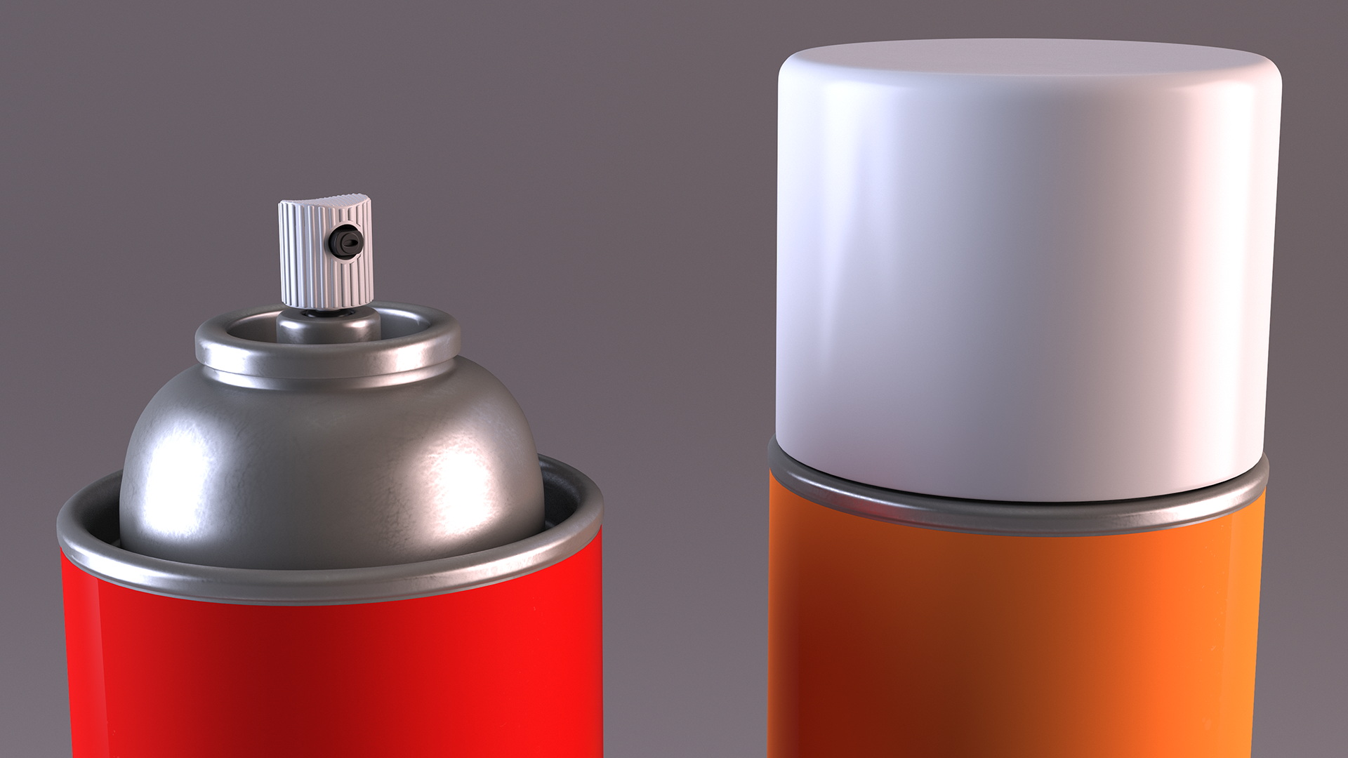 3D Recycling Aerosol Cans Warm Colors Set model