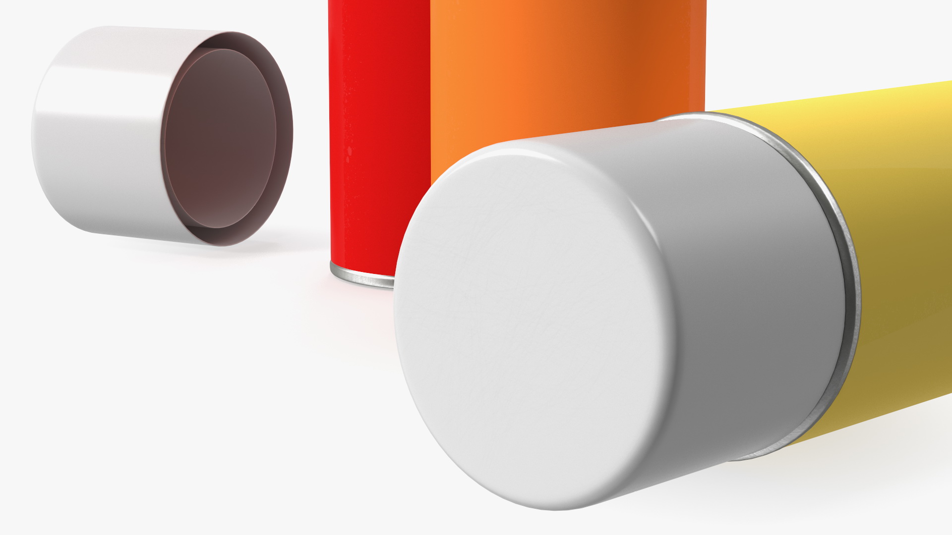 3D Recycling Aerosol Cans Warm Colors Set model