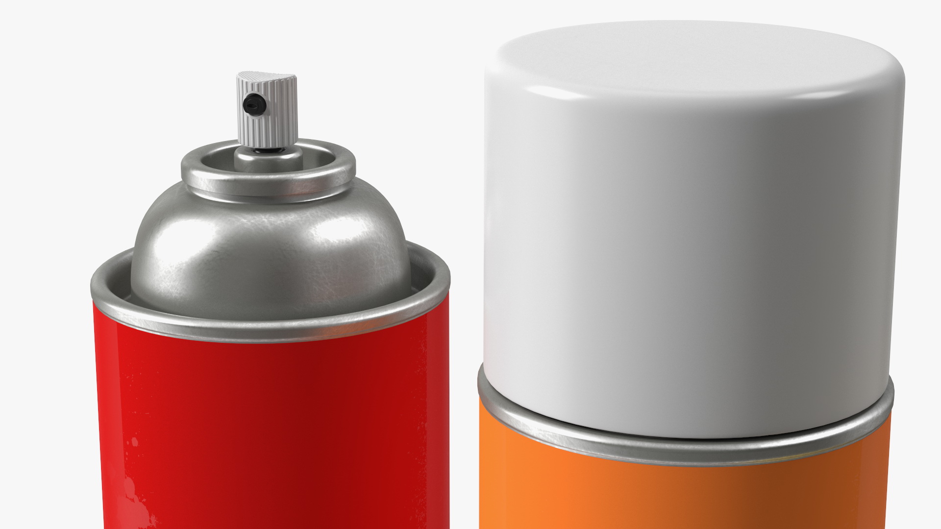 3D Recycling Aerosol Cans Warm Colors Set model