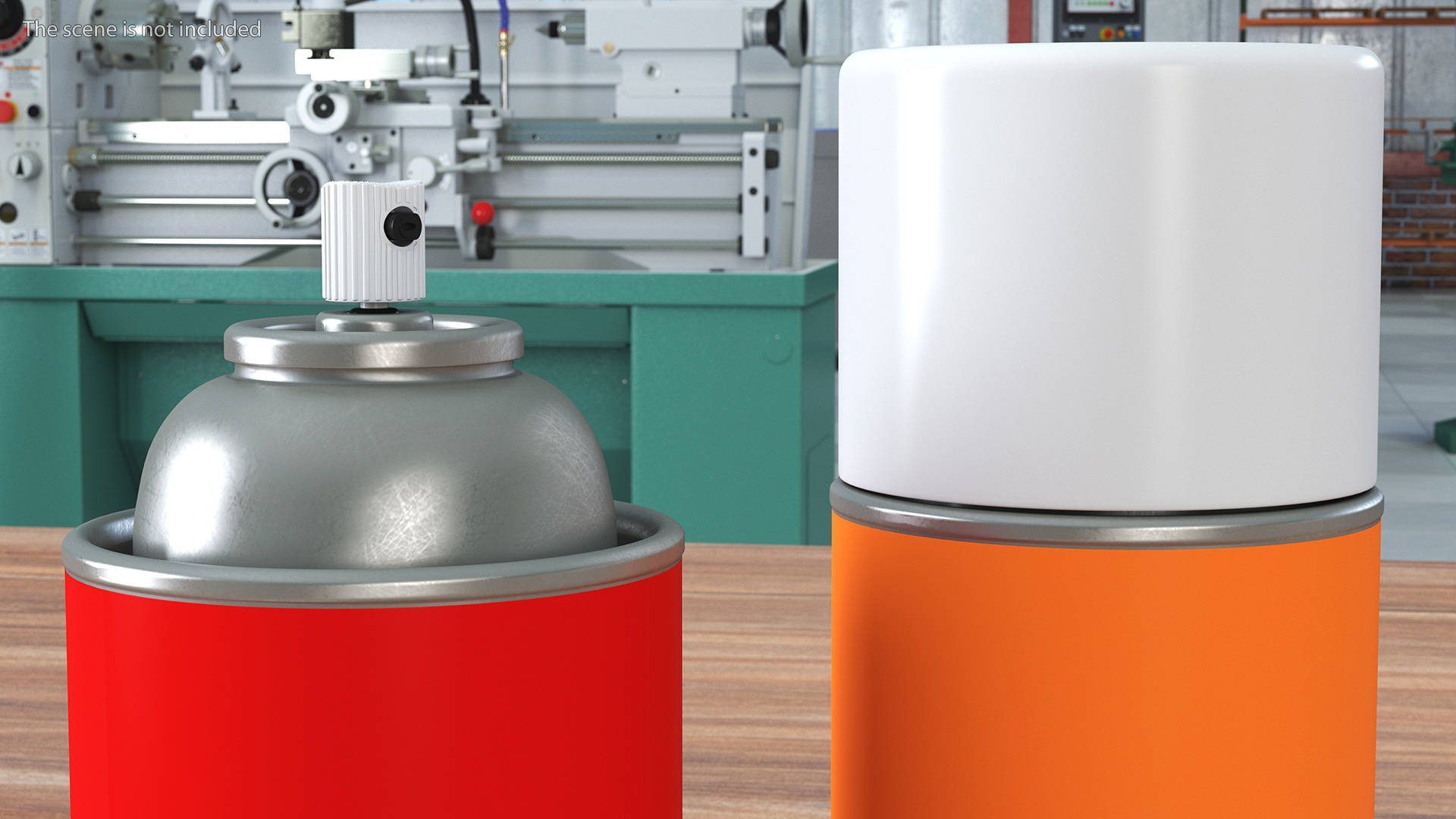 3D Recycling Aerosol Cans Warm Colors Set model