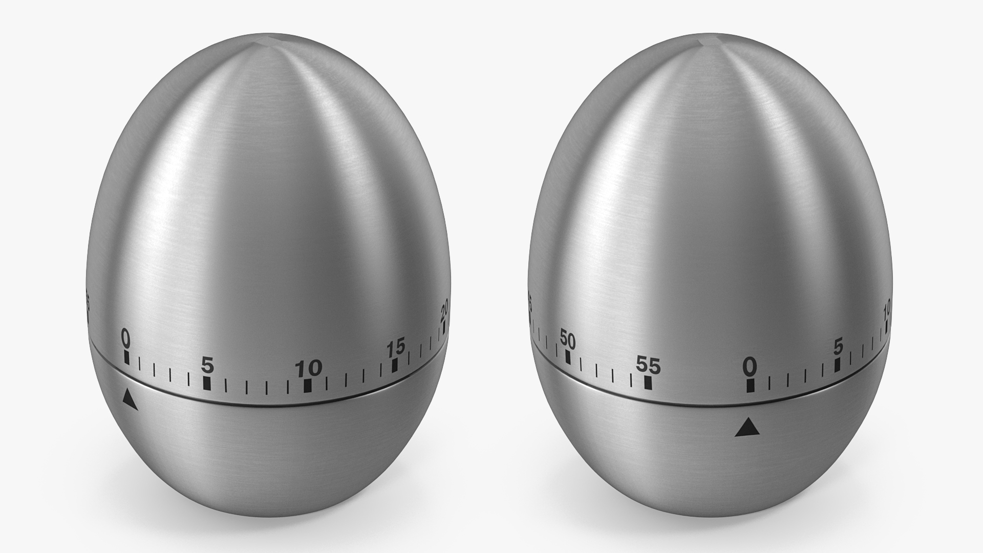 Stainless Steel Egg Shape Kitchen Timer 3D model