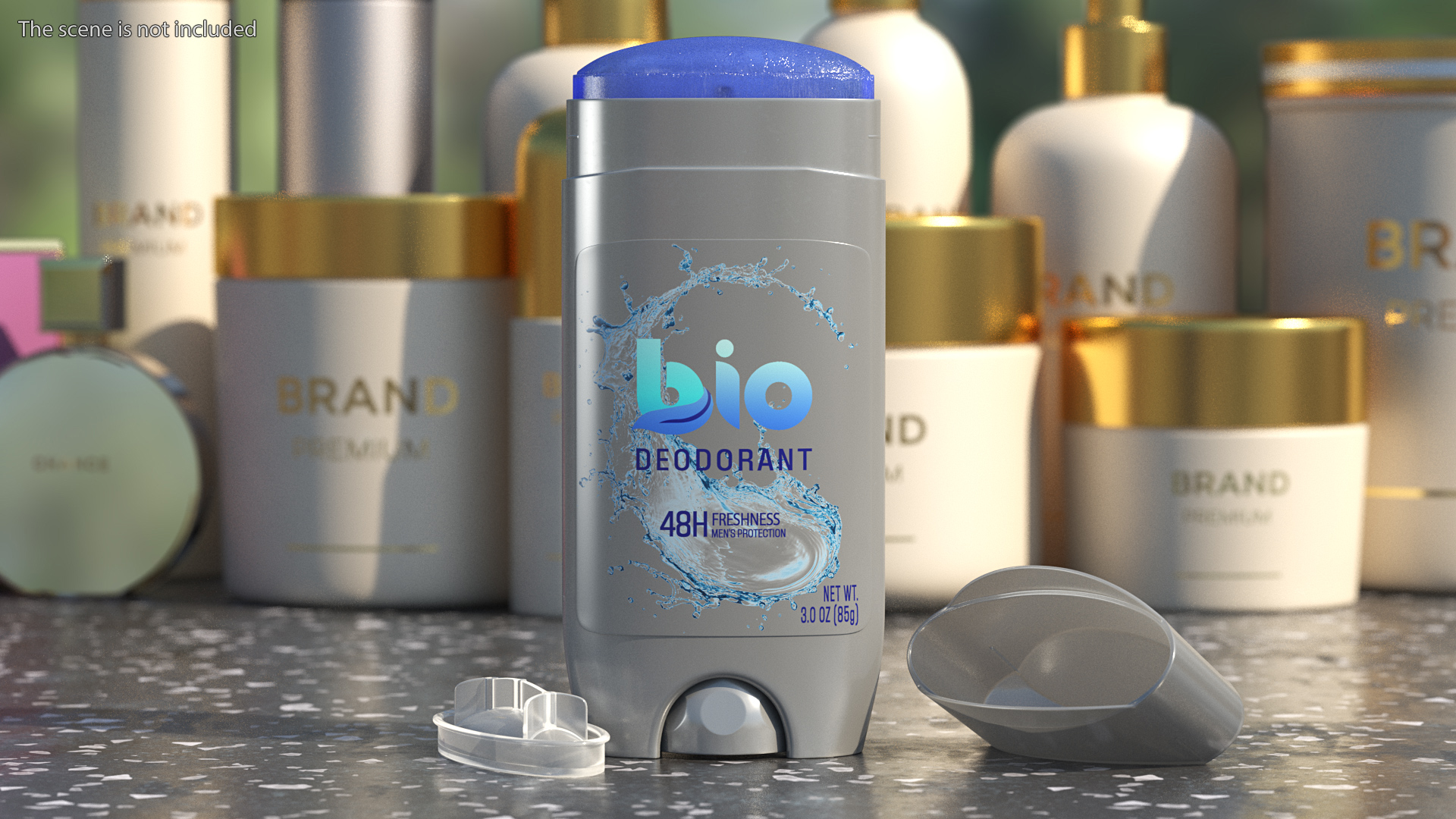 Solid Antiperspirant Deodorant Opened 3D