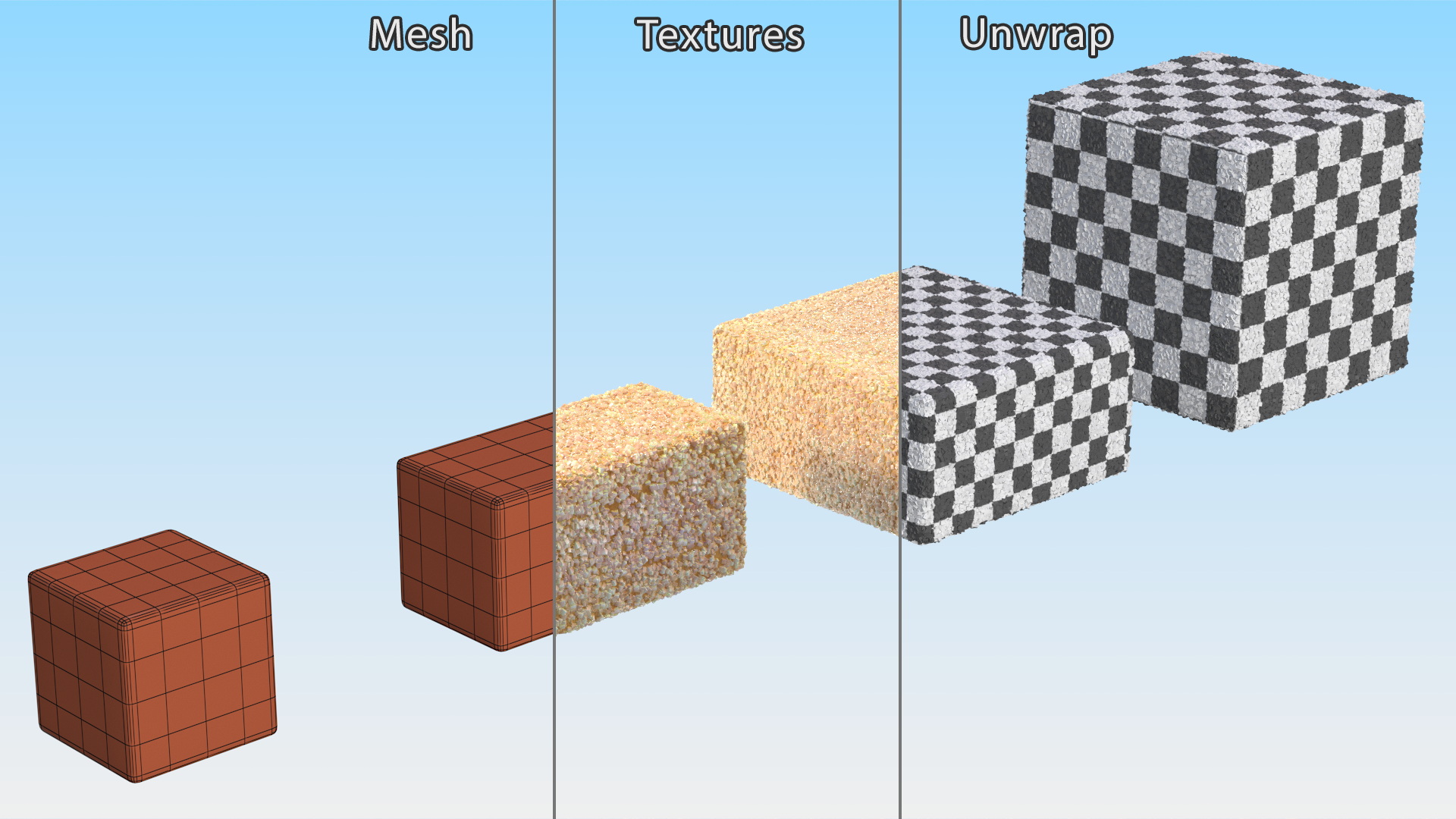 3D Brown Sugar Cubes Set