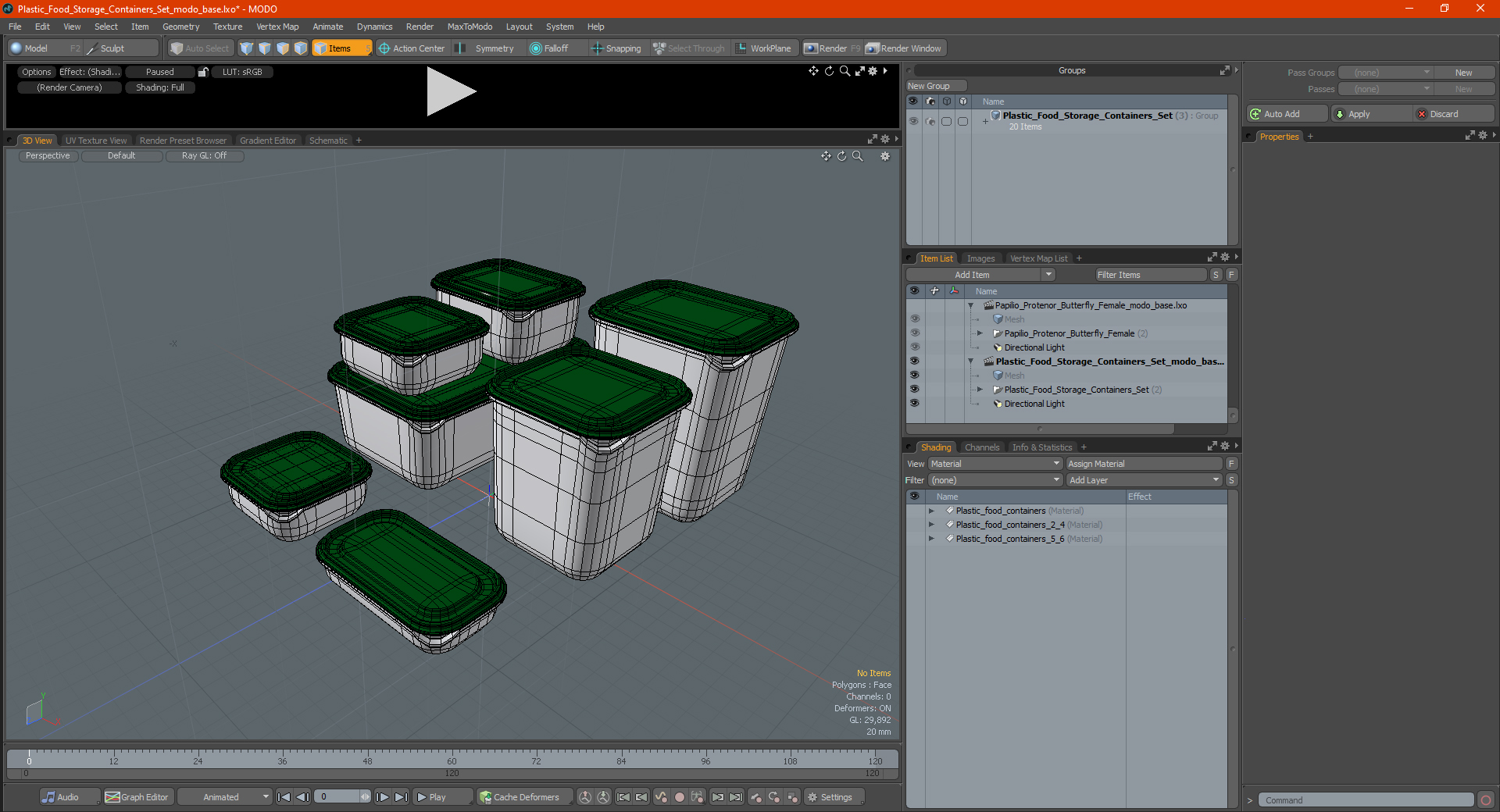 3D model Plastic Food Storage Containers Set