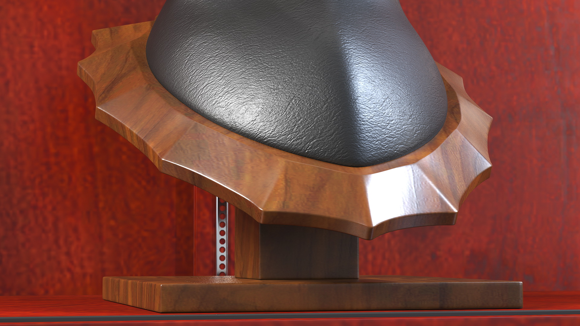 3D model Showcase with Trophies Brown Illuminated