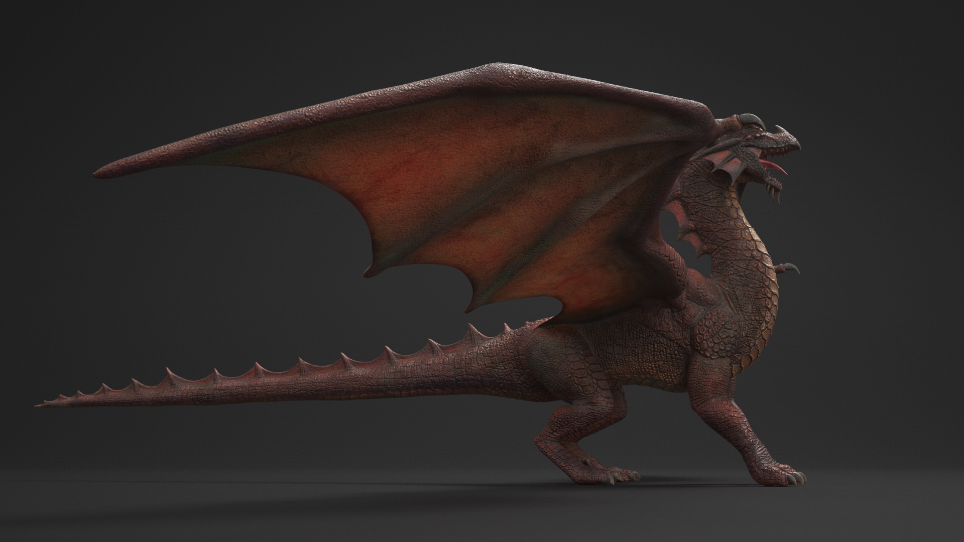 3D Red Dragon Basic Pose